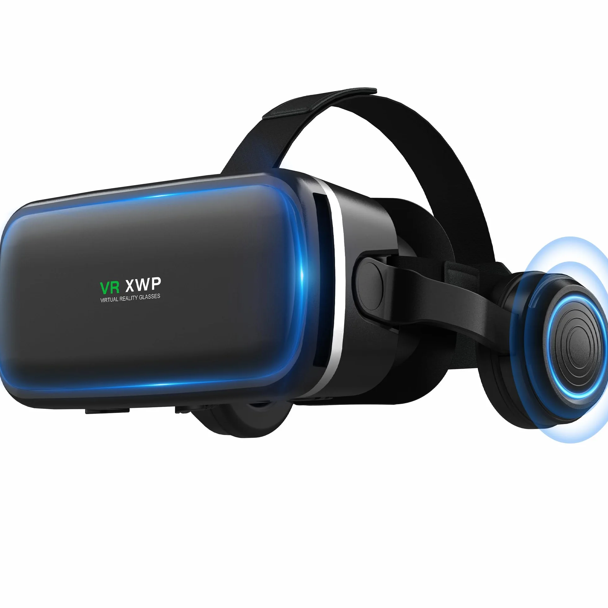 XWP VR okulary ze słuchawkami, okulary 3D do gier mobilnych, filmów i interaktywnych zabawek, kompatybilne z iPhone i Android 4,7-6,8", na urodziny dzieci i rodziny