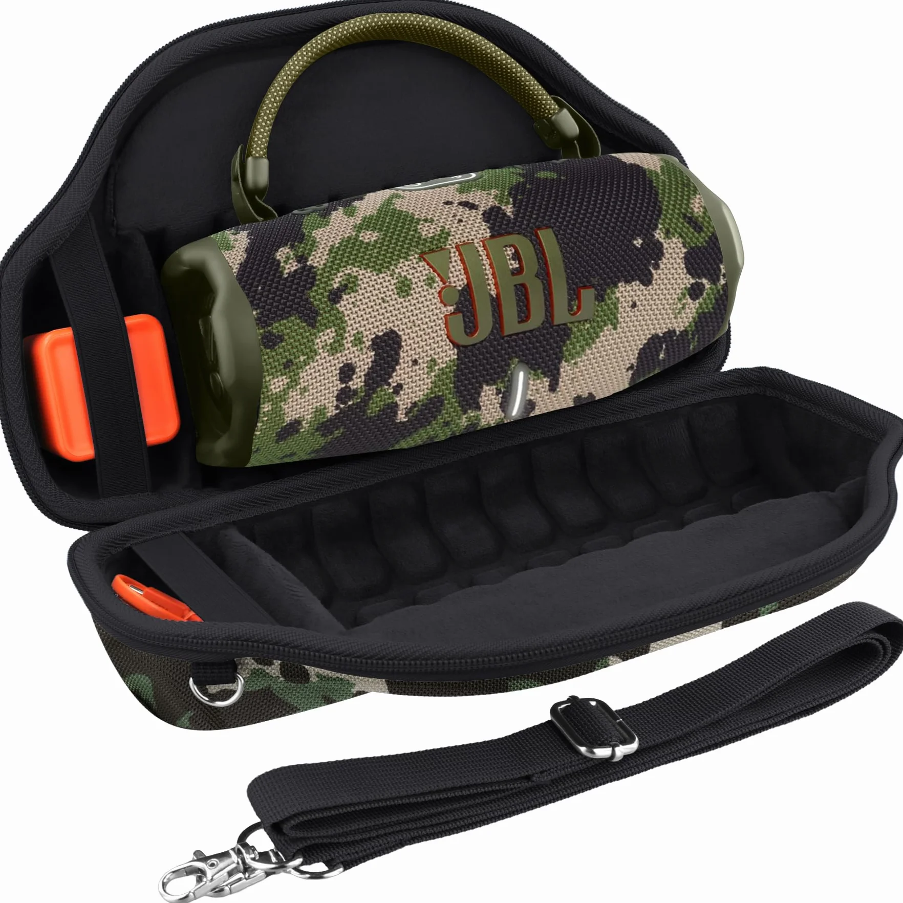 co2CREA Twarda torba przenośna etui do JBL Charge 6 przenośnego bezprzewodowego głośnika Bluetooth z odpinanym paskiem na ramię, tylko etui