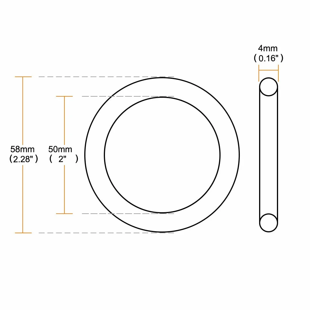 sourcingmap 10 szt. 58 mm x 50 mm x 4 mm mechaniczna gumowa uszczelka olejowa z pierścieniem uszczelniającym
