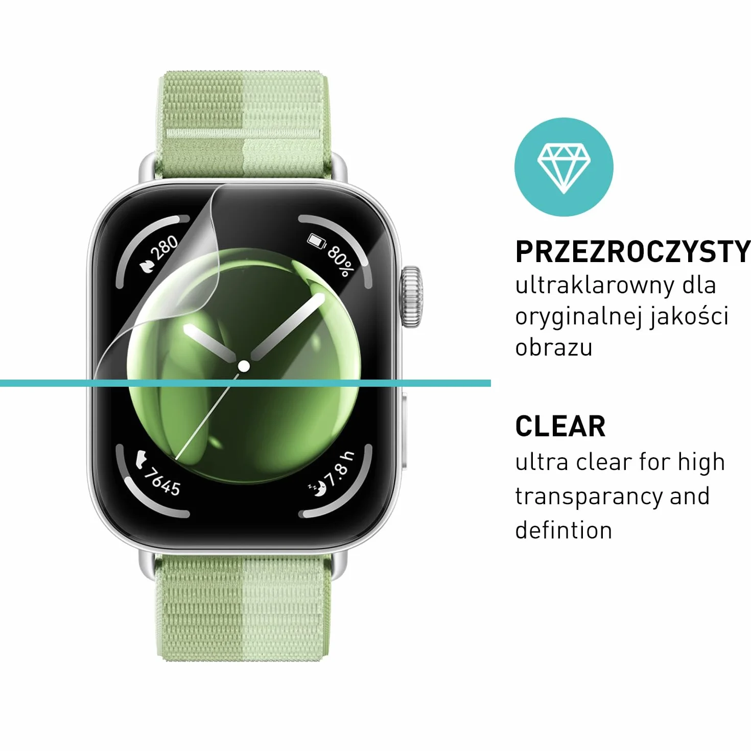 smartect Folia Ochronna TPU [3 Sztuki, Clear] dla Huawei Watch Fit 3, Zakrywa cały wyświetlacz, Ochraniacz Ekranu bez Pęcherzyków, Bez Odcisków palców