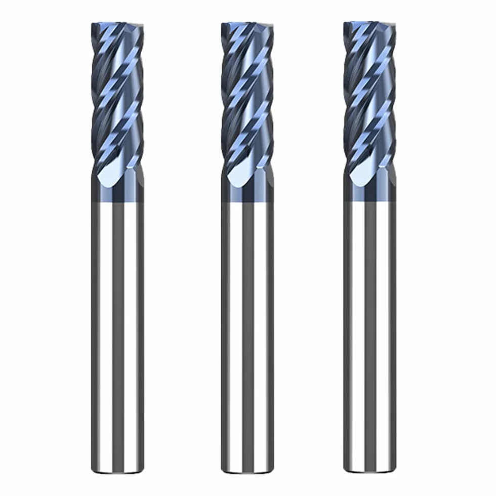 Metal Twardy Frez CNC 6mm, 4 Zęby/4 Cięcie, Czarna Powłoka AlTiN, VHM do Metalu, Stali, Drewna, Akrylu i Plastiku