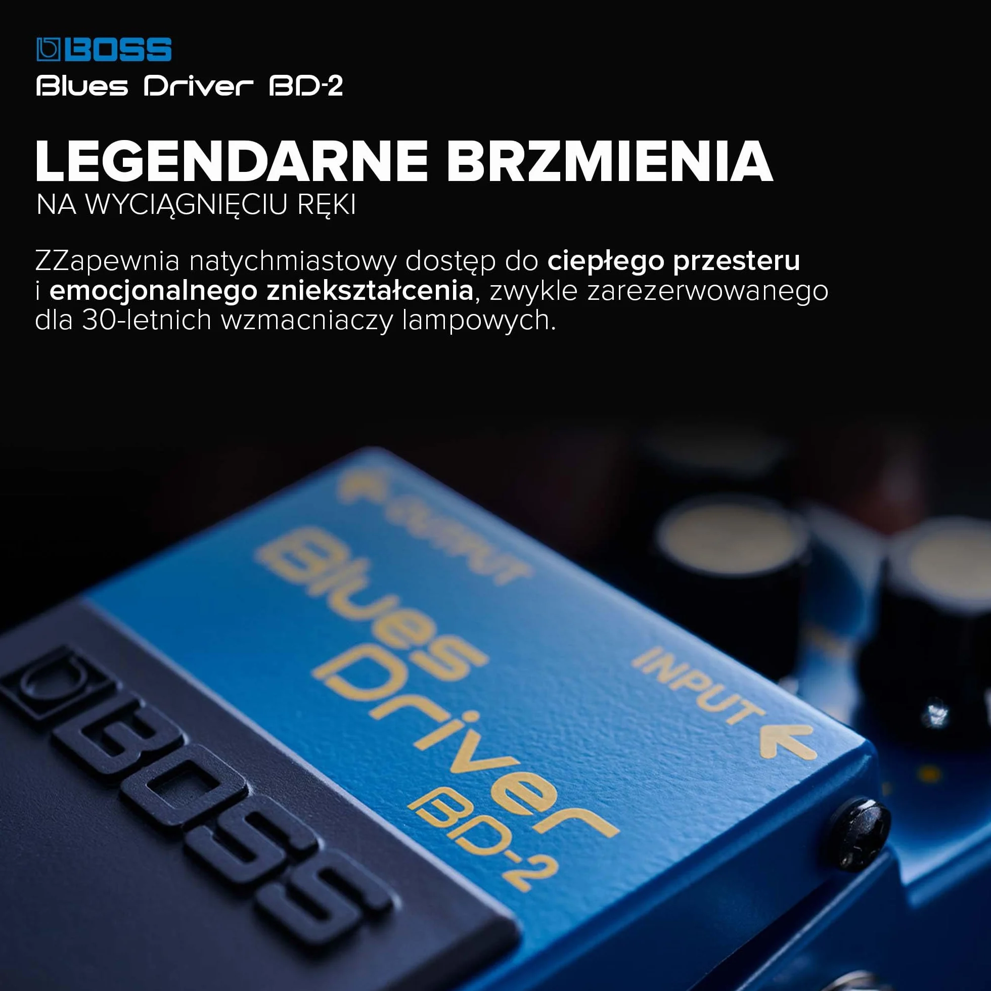 BOSS BD-2 Blues Driver | Pedał Kompaktowy Overdrive | Aksamitne i Chropowate Brzmienia | Symulacja Wzmacniacza Lampowego | Reaguje na Dynamikę Gry i Zmiany Głośności | Szeroki Zakres Wzmocnienia