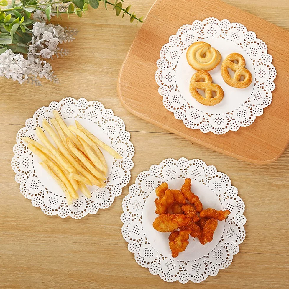 150 sztuk okrągłych podkładek papierowych, 150 cm, okrągłe, papierowe podkładki, maty do ciasta, na wesele, urodziny, ciasto, desery, naczynia, dekoracja żywności