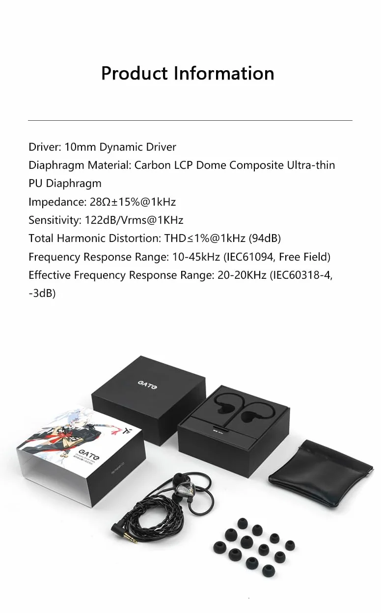 Fanmusic TRUTHEAR GATE ekonomiczne słuchawki douszne z dynamicznym przetwornikiem z kablem 2Pin 0,78 (białe, z mikrofonem)