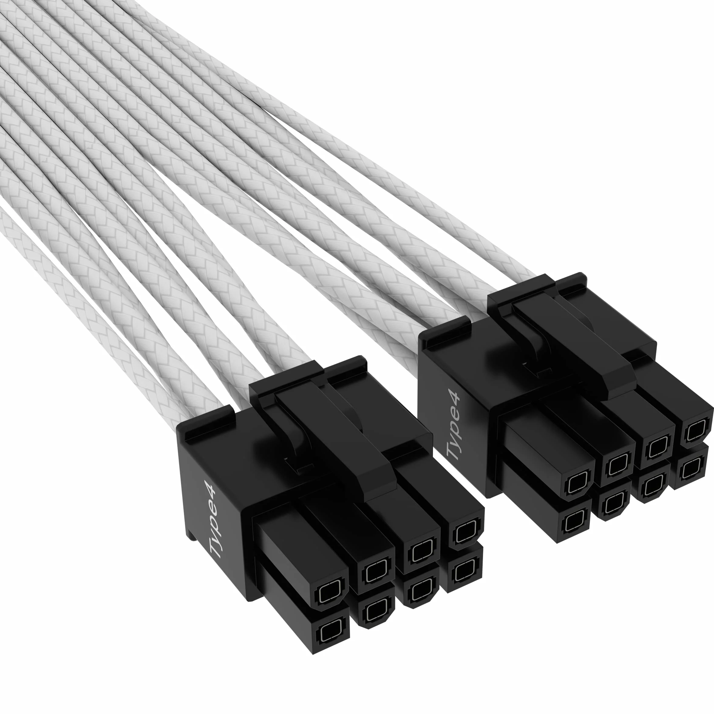 Corsair Premium 600 W PCIe 5.0 / Gen 5 12VHPWR Kabel zasilający - Nadaje się do zasilaczy typu 4 poprzez podwójne 8-pinowe złącze PCIe - 12+4-pinowe złącze - Biały