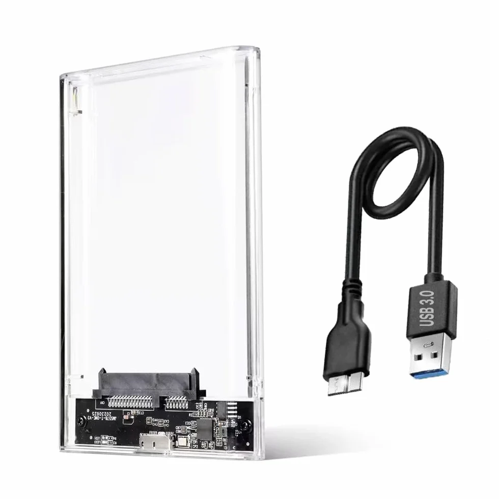 Sh. Obudowa Zewnętrzna Dysku 2.5” SATA USB 3.0 – Kieszeń na Dysk SSD/HDD, Obudowa do SSD SATA, Etui Adapter (HDD/SSD Case), UASP 5 Gb/s, Kompatybilna z Laptopem/PC/PS4/Xbox