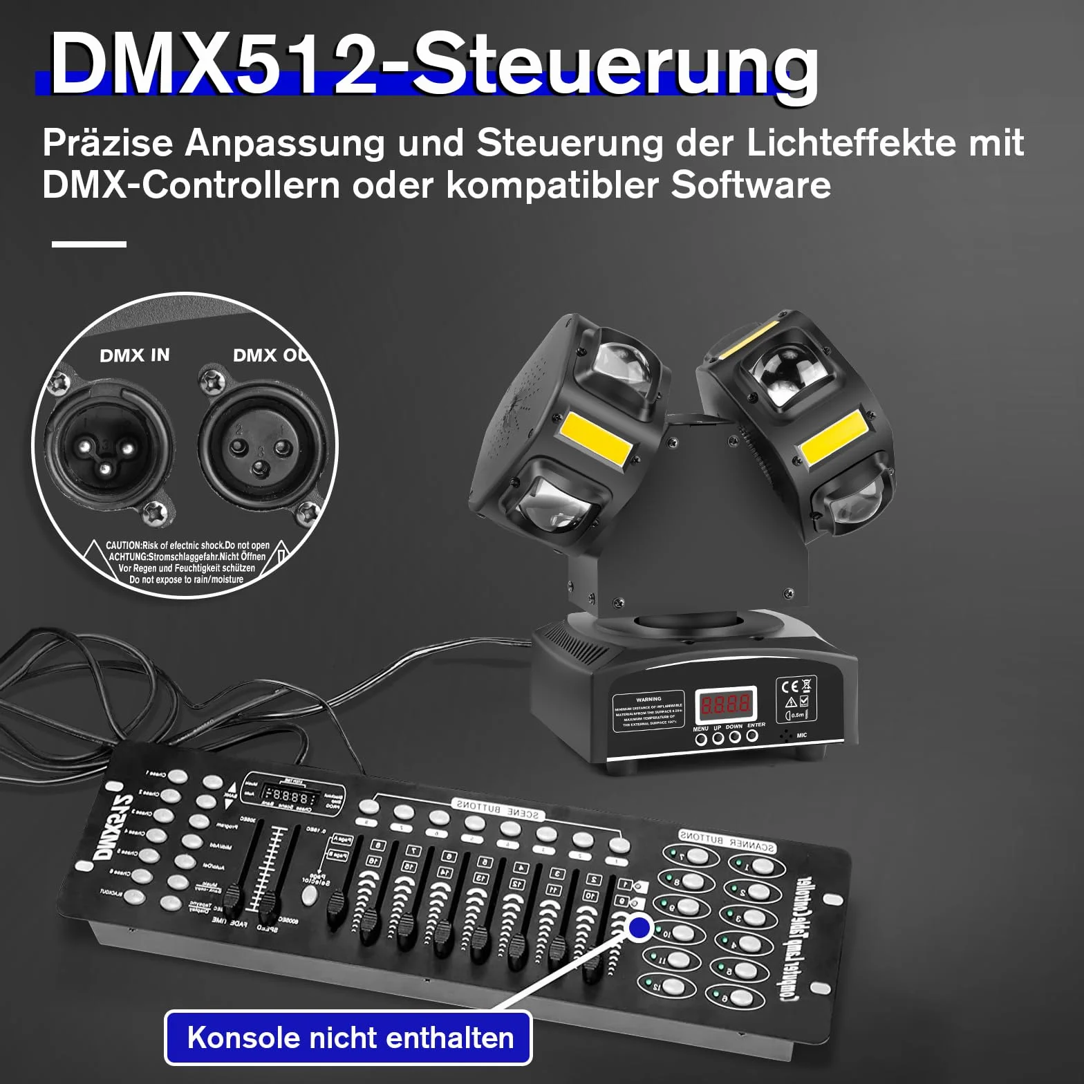 Światło dyskotekowe LED RGB DJ projektor sterowany muzyką DMX T08