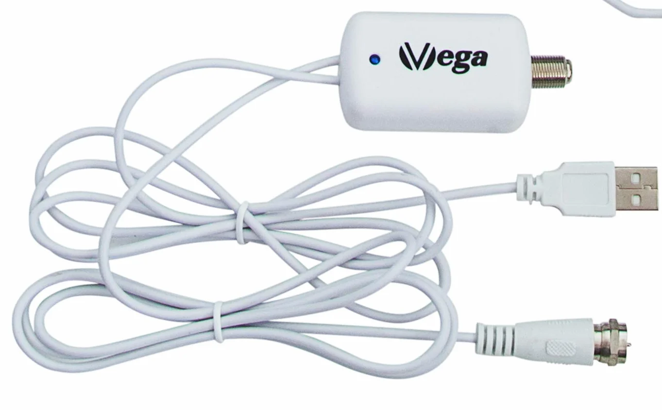 VSG® DVB-T2 HD antena i aktywny wzmacniacz 30DBi / 30DBi Power-Plus / AVK20-Smart / aluminiowa antena prętowa / DVB-T2 i DVBT2-HD / podstawa magnetyczna i kabel 3 m / do wszystkich urządzeń DVB-T2 / biały