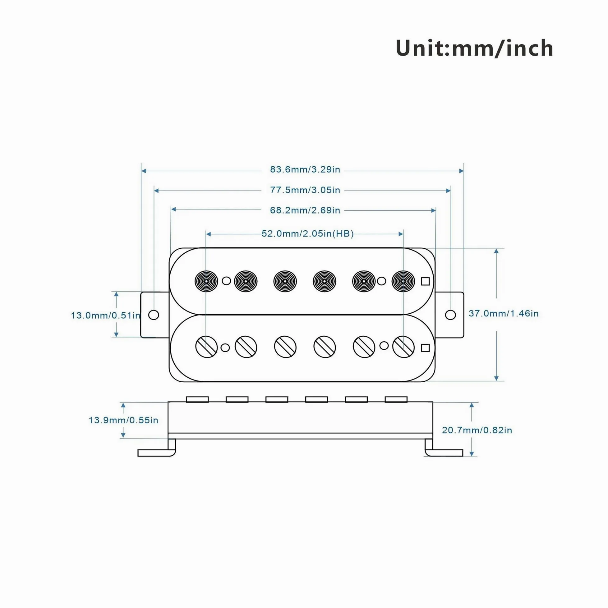 Przetwornik Gitary Elektrycznej 3 Częściowy Biały Zestaw Przetworników Alnico 5 Mini Dual Track Hue Coil Do Gitar Elektrycznych SSH HSS ST