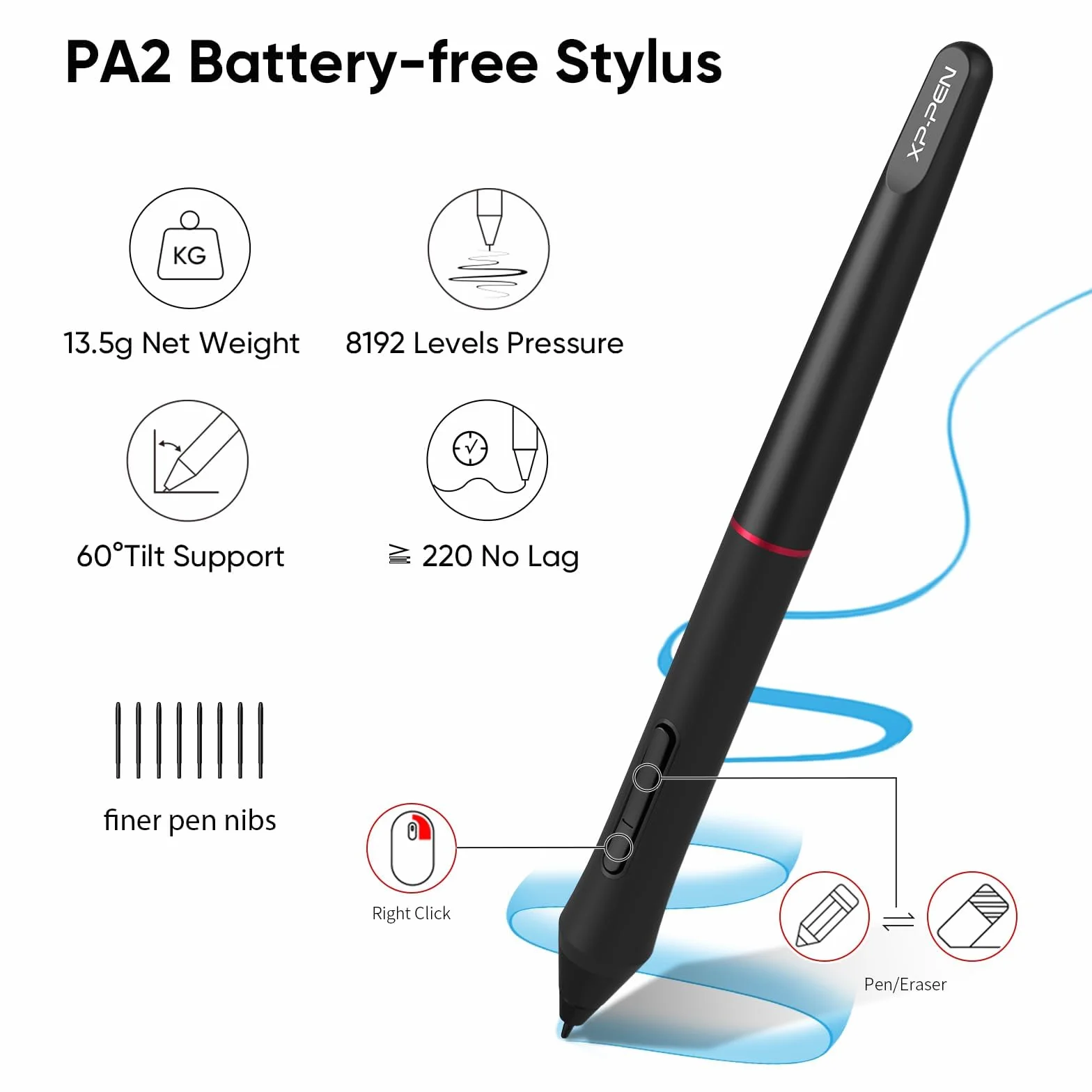 XP-PEN Artist 13.3 Pro Tablet z piórem graficznym 8192 poziomów - Tablet rysunkowy z ekranem 13,3 cala + 8 klawiszy skrótów - kompatybilny z Windows Mac