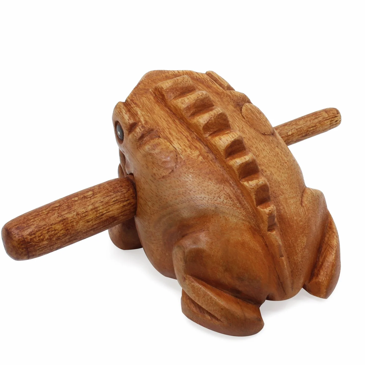 Aussel Guiro Croaking drewniana żaba z pałeczkami, instrument muzyczny, instrument dźwiękowy, uczciwy handel perkusyjny (8,8 cm)