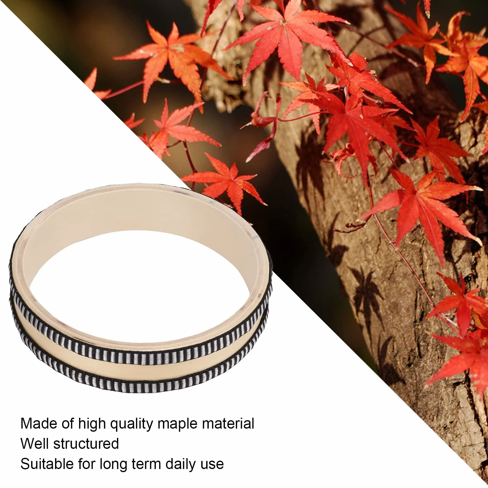 Bębny Wave Bead, Natural Color Ocean Drum Maple Dobrze ustrukturyzowane 6,1 cala dla dziecka