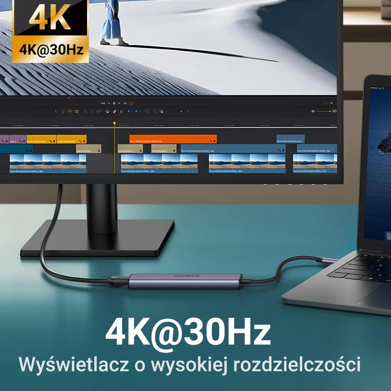 UGREEN Revodok USB C Hub PD100W, 4K HDMI, 3 porty USB A, adapter USB C kompatybilny z serią iPhone 16, Galaxy S24, Surface, MacBook Pro/Air, iPad Pro/Air, Steam Deck itp.