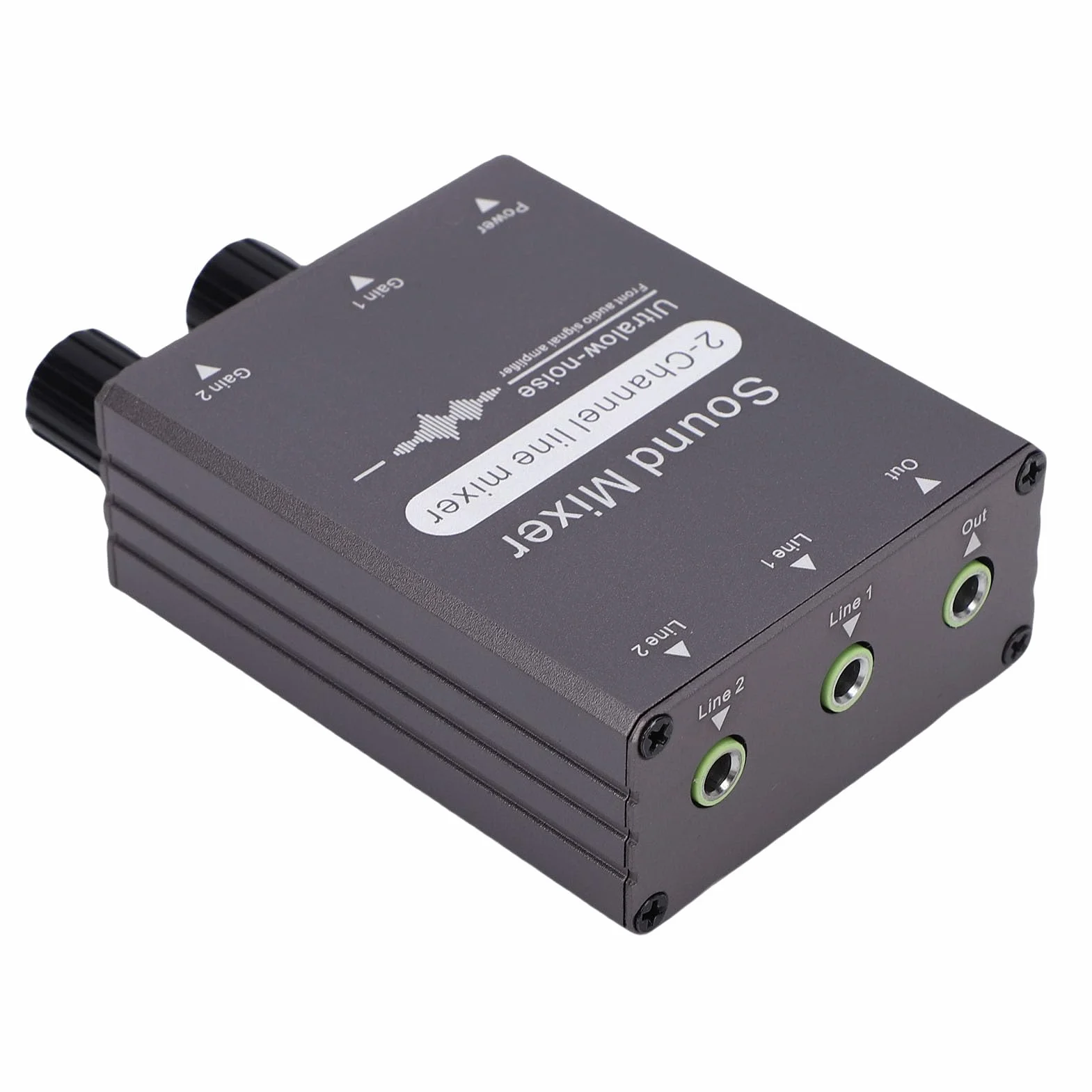 2-Kanałowy Mikser Audio, Mini Mikser Stereo 2 Wejścia I 1 Wyjście, Interfejs 3,5 Mm, Dwa Niezależne Pokrętła Regulacji Głośności, Do Komputera, Telefonu, Laptopa, Słuchawek