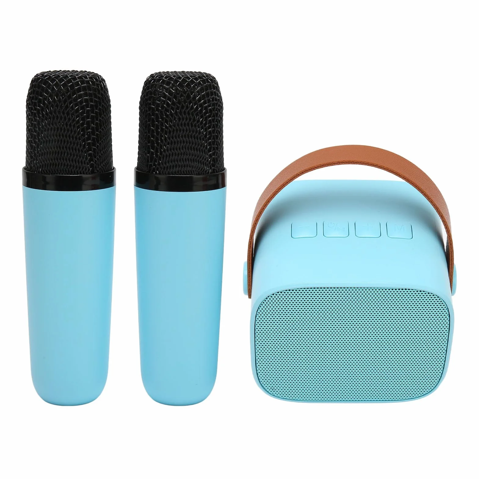Przenośny Głośnik Bluetooth 5.3 Maszyna do Karaoke z 2 Mikrofonami Bezprzewodowymi Niebieski