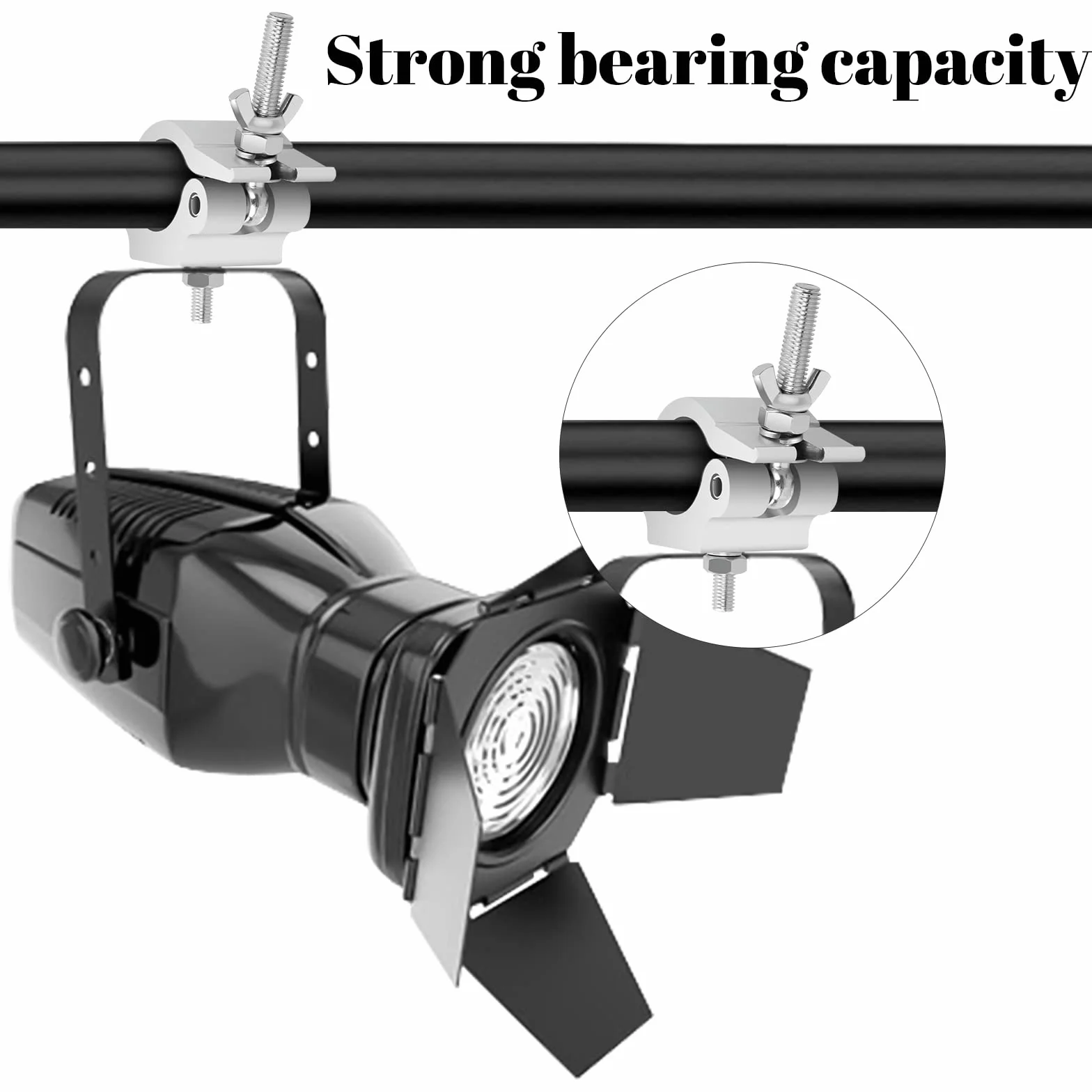 2 sztuki uchwytów zaciskowych typu O, ze stopu aluminium, do montażu na trawersie 38-54 mm, do połowy pary, do oświetlenia scenicznego DJ, akcesoria Truss do reflektorów Par Light, obciążenie 150 kg