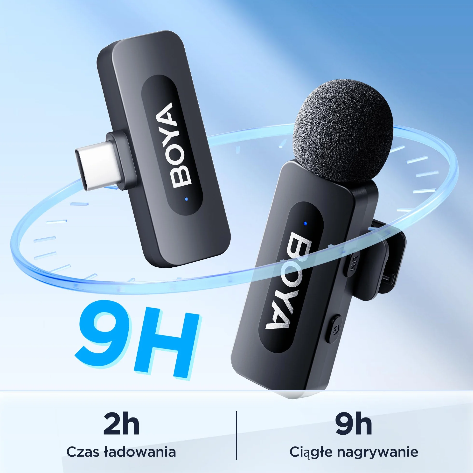 Boya BY-V10 Bezprzewodowy mikrofon USB-C, mini, z redukcją szumów, kompatybilny ze smartfonem z systemem Android, ze złączem typu C, laptopem, do YouTube, podcastów, Facebooka, nagrywania vlogów