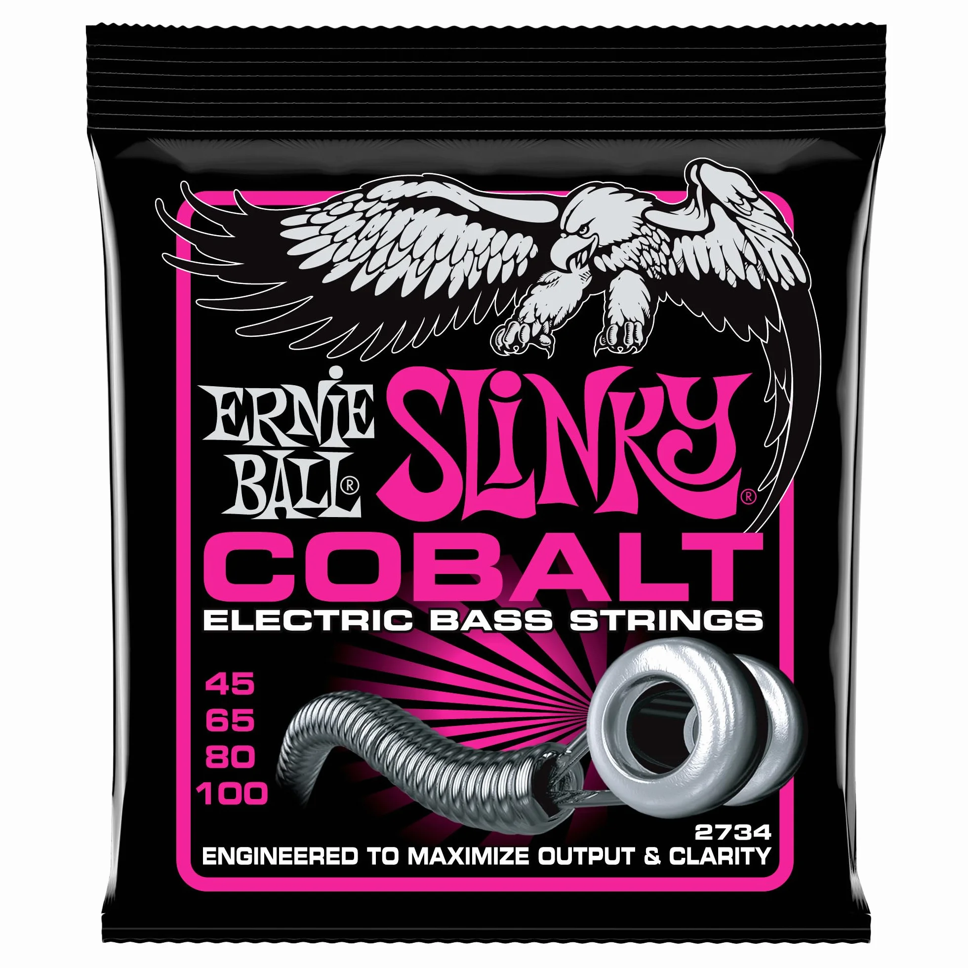 Ernie Ball P02734 Super Slinky Cobalt Electric Bass Strings - 45-100 Gauge