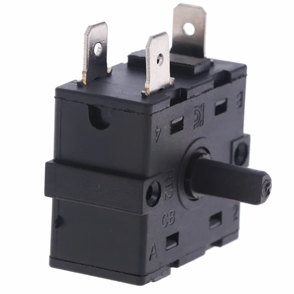 Przełącznik obrotowy nagrzewnicy elektrycznej AC 250V 16A 3Pin 5Pin, elektryczny regulator temperatury przełącznika ogrzewania (3 piny 2 pozycje)