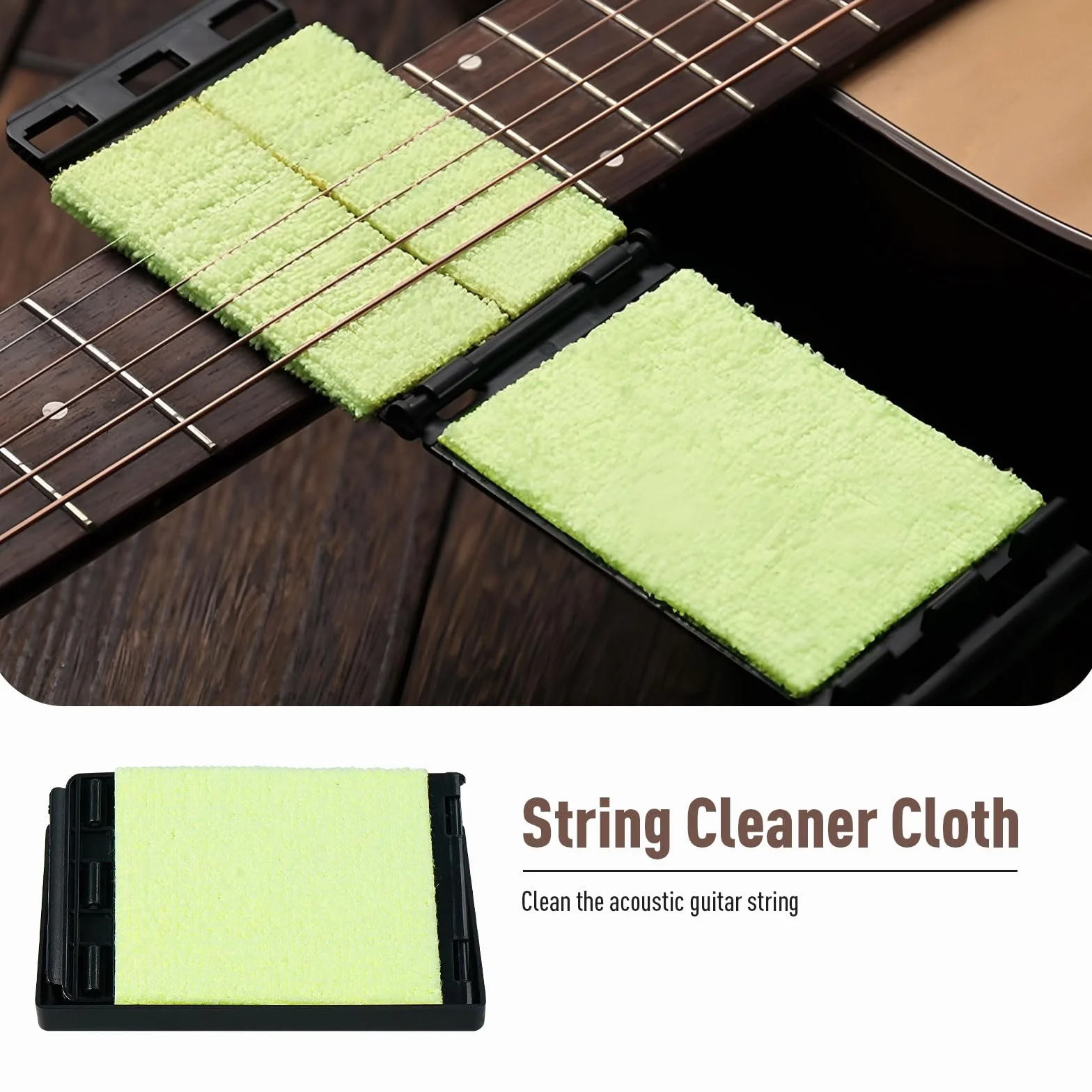 Zestaw do czyszczenia gitary akustycznej: Orange Polish Oil, Fingerboard Lemon Oil, String Cleaner, Guitar String Winder, String Brush, Cleaning Cloth&String Cleaner Cloth