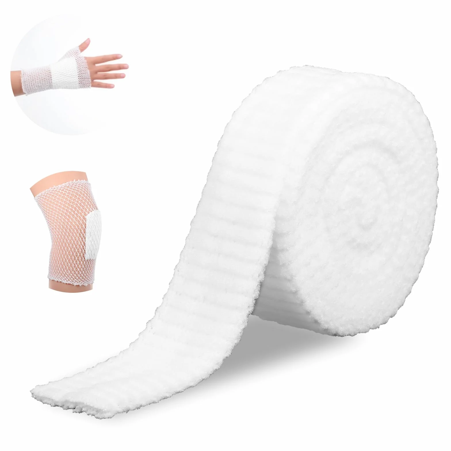 1 rolka bandaża na wąż z elastycznym bandażem na nogi 3,8 cm x 2 m, oddychający bandaż siatkowy, wąż na nogi i ramiona