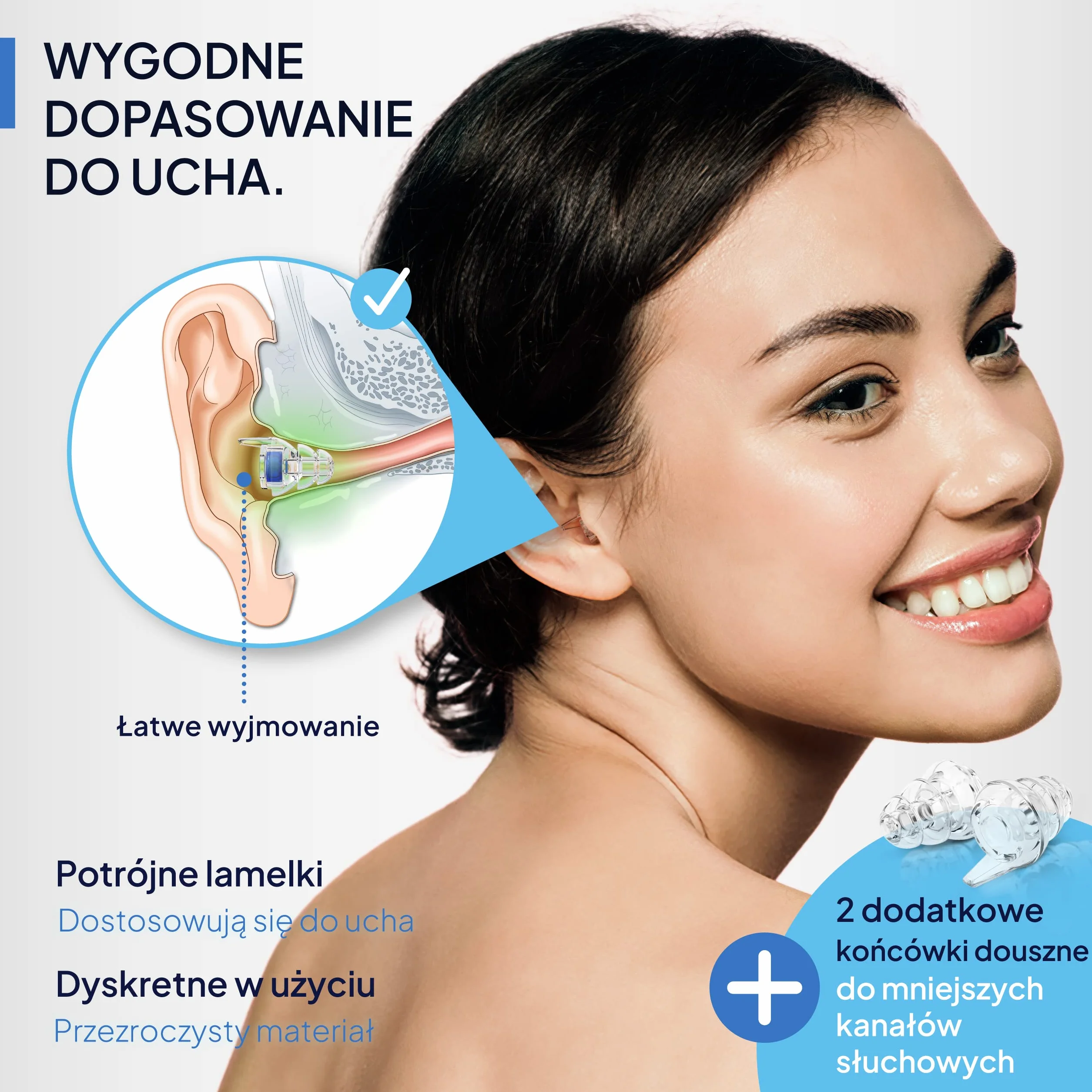 Senner MusicPro - ochronniki słuchu na festiwale, koncerty i dyskoteki, aluminiowy pojemnik, niebieski/przezroczysty filtr - zatyczki do uszu/ochrony słuchu dorośli