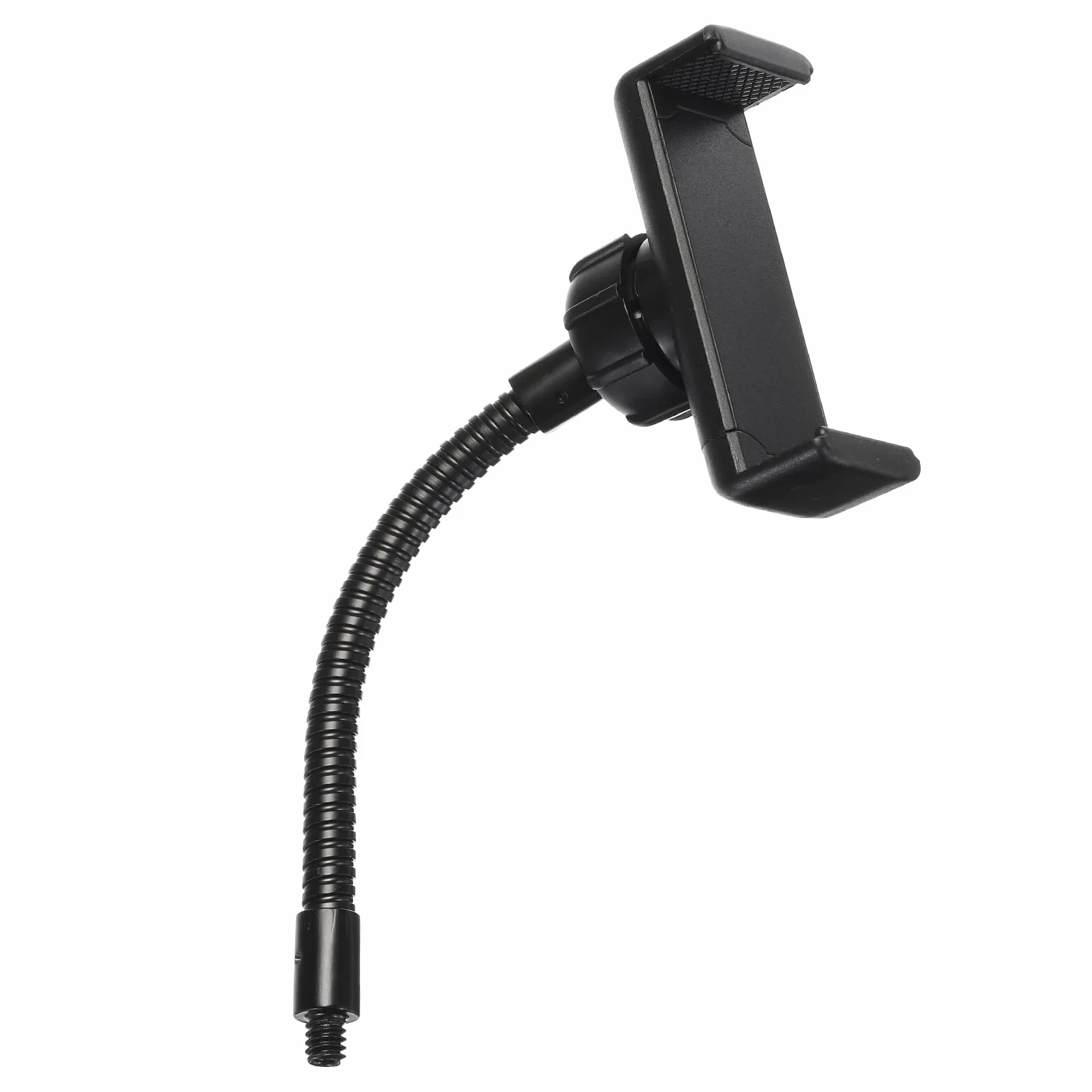 PATIKIL 17.0 cm elastyczna regulowana gęsia szyja z klipsem do telefonu i gwintem męskim 1/10.2 cm dla większości adapterów gwintowanych 1/10.2 cm, czarny