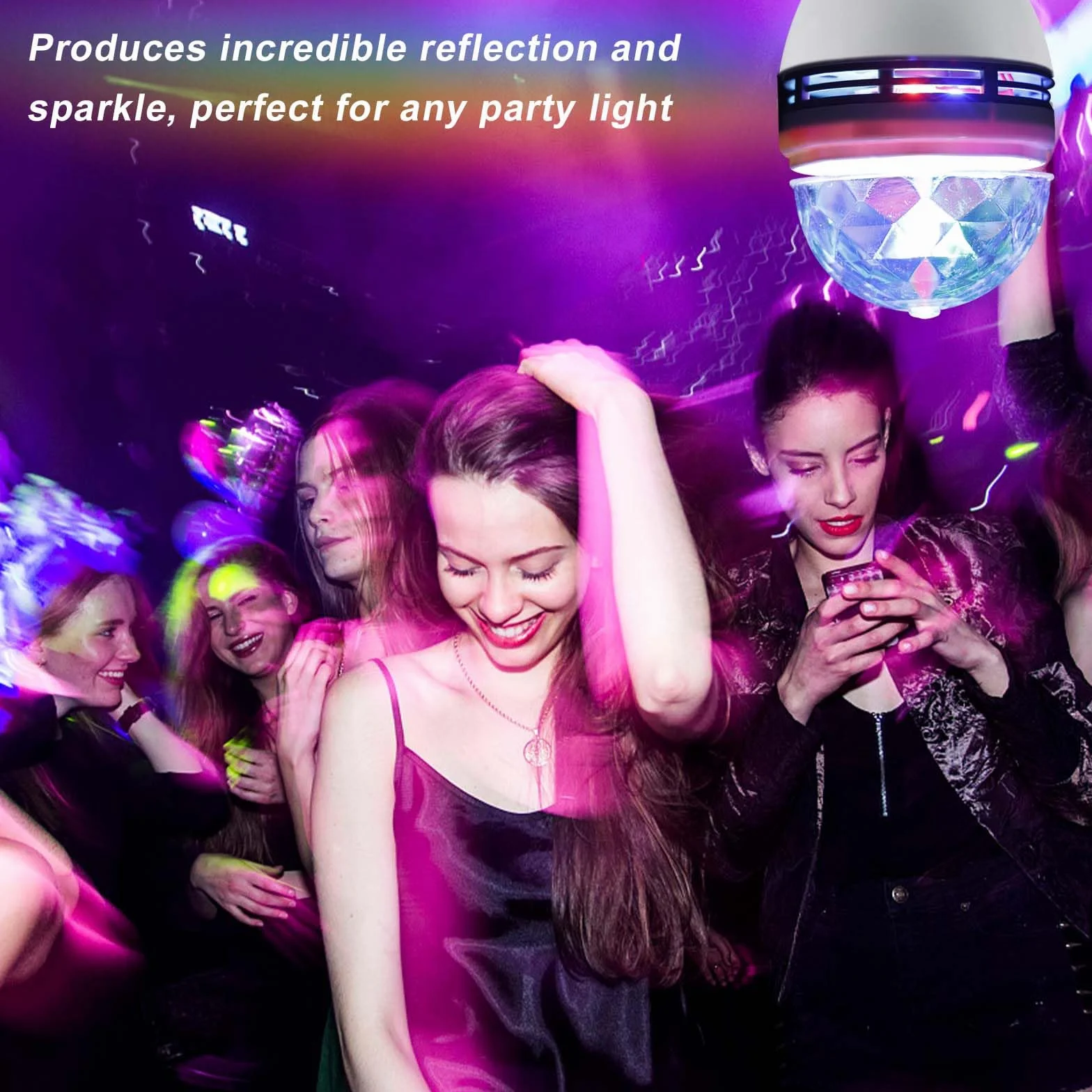 2 x Party Light, 3W E27 RGB LED Disco Ball Light, Obracana o 360° Żarówka Dyskotekowa, Dekoracja Na Przyjęcie Urodzinowe Halloween, Boże Narodzenie