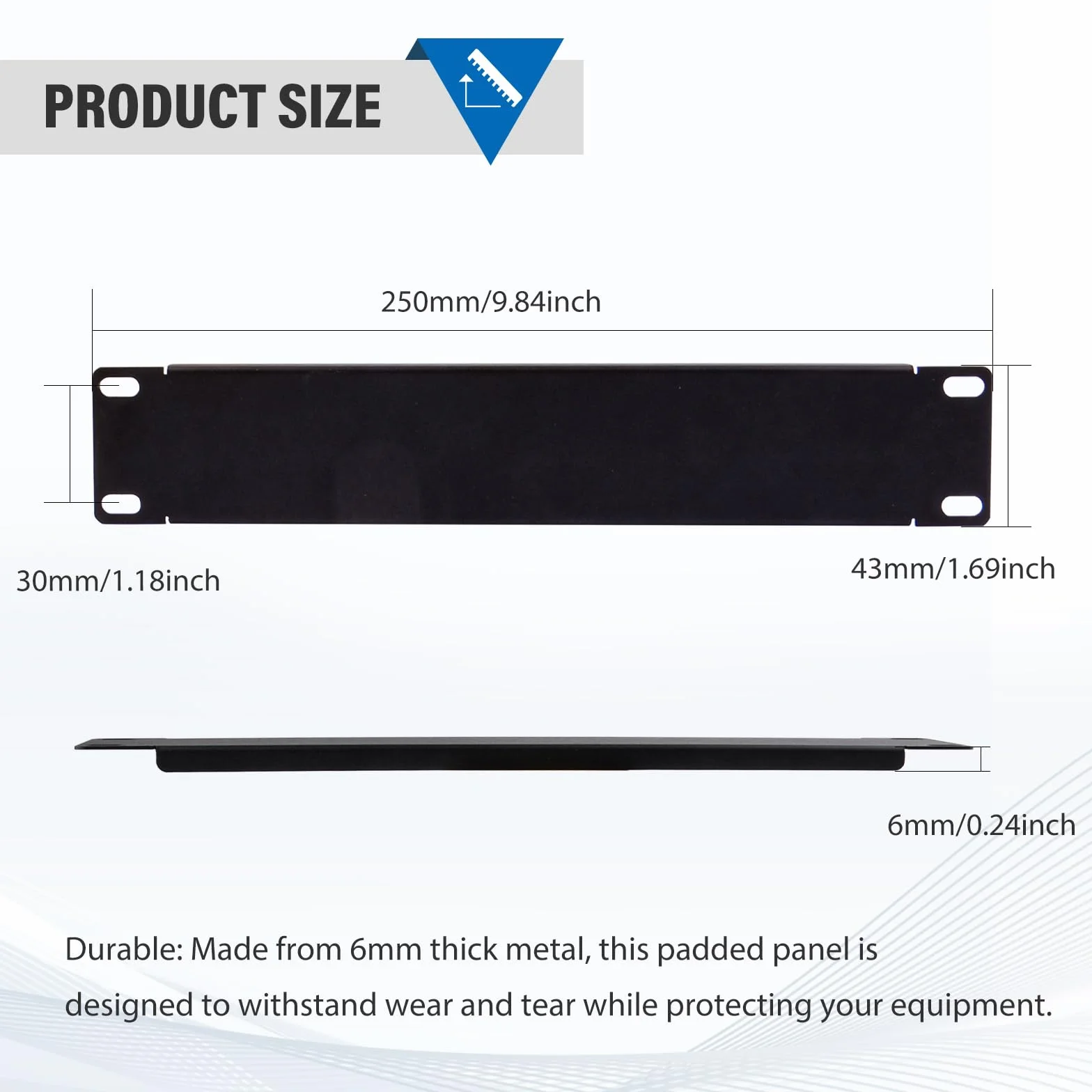 GeeekPi DeskPi RackMate Accessories Blank Panel 10 cali 1U Rack Mount do 10-calowego serwera Rack/szafy sieciowej/DeskPi RackMate T1/T0/T2