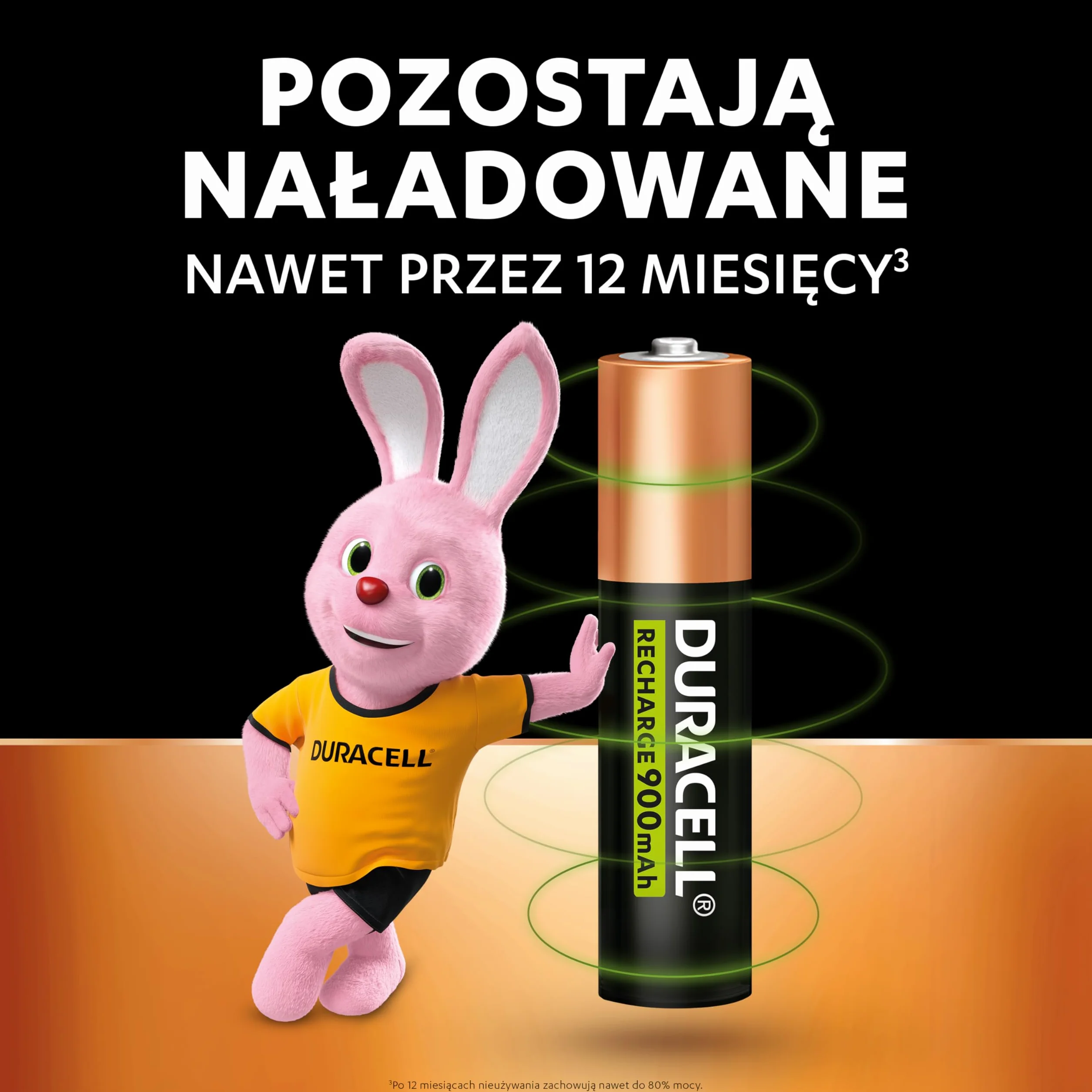 Duracell Akumulatorki Rechargeable, 4 szt., AAA 900 mAh NiMH, Fabrycznie naładowane, Nasze działające najdłużej akumulatorki z opakowaniem w 100% nadającym się do recyklingu, nie zawiera plastiku