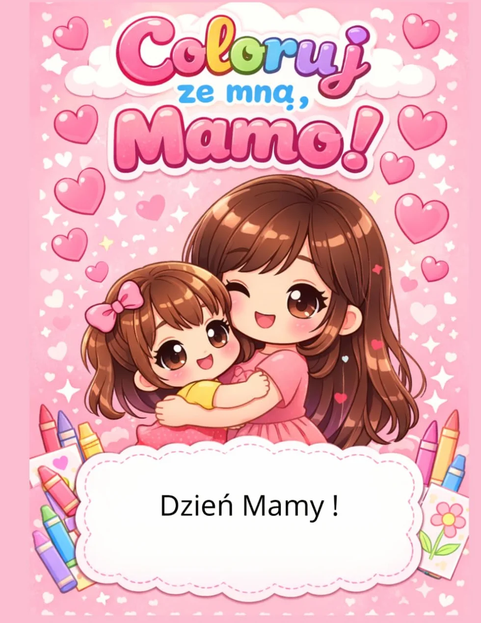 Koloruj ze mną, Mamo: Urocza Kolorowanka Mama i Córka dla Dzieci | Idealny Prezent na Dzień Matki | Kawaii Kolorowanka Rodzinna: Słodkie Obrazki do ... 4-8 Lat | Wspólne Spędzanie Czasu z Mamą