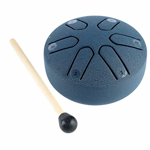Empty Spirit Drum, Handpan Drum 6 Note Kompaktowy, Charakterystyczny, Czysty Dźwięk do Gry na Instrumentach Perkusyjnych (Ciemnoniebieski)