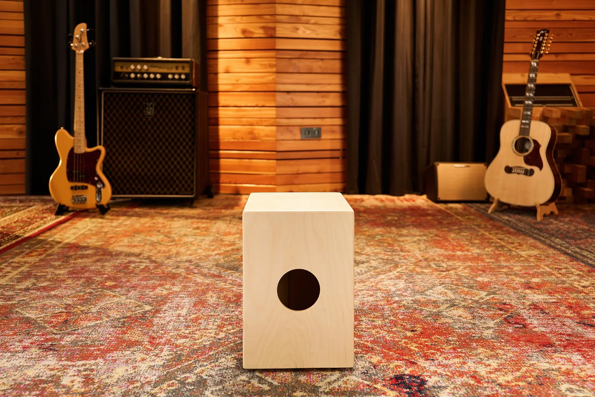 Meinl Percussion Jam Cajon Instrument – Mały Cajon dla Dzieci i Dorosłych do 1,50 m – Panel Przedni Brzoza Migdałowa (JC50AB)