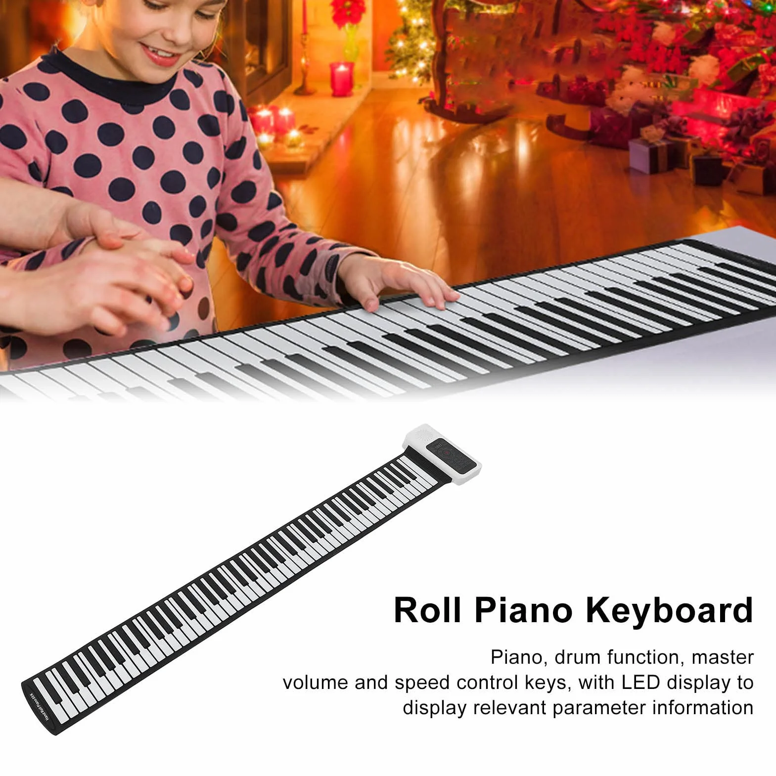 88 Klawiszy Roll Piano, Silikonowy ABS Składany Elektryczny Pianino Ręczne z grubszą klawiaturą 128 Rytmów