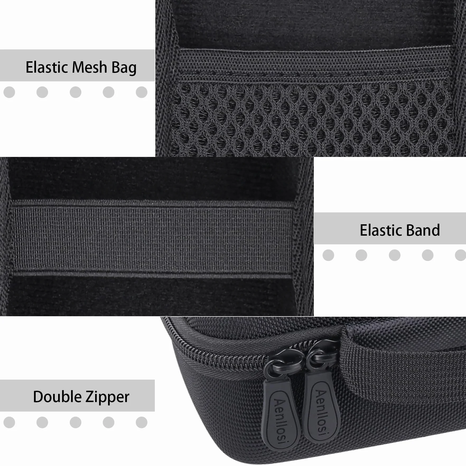 Twarde etui podróżne Zoom H6essential H4essential H1essential Aenllosi, Czarny