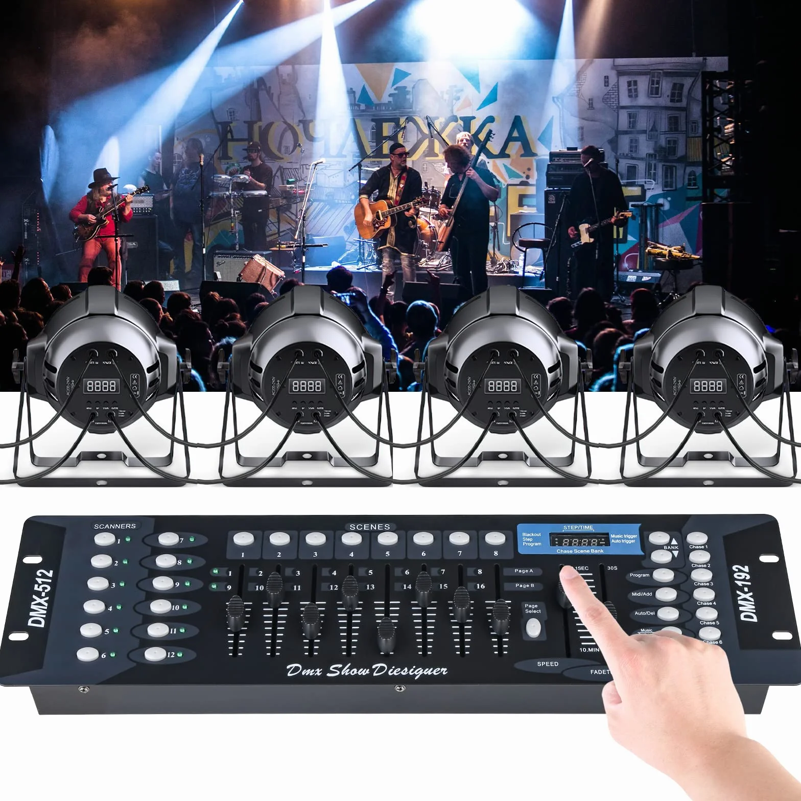 DMX Controller 192CH Dmx512, konsola do oświetlenia scenicznego