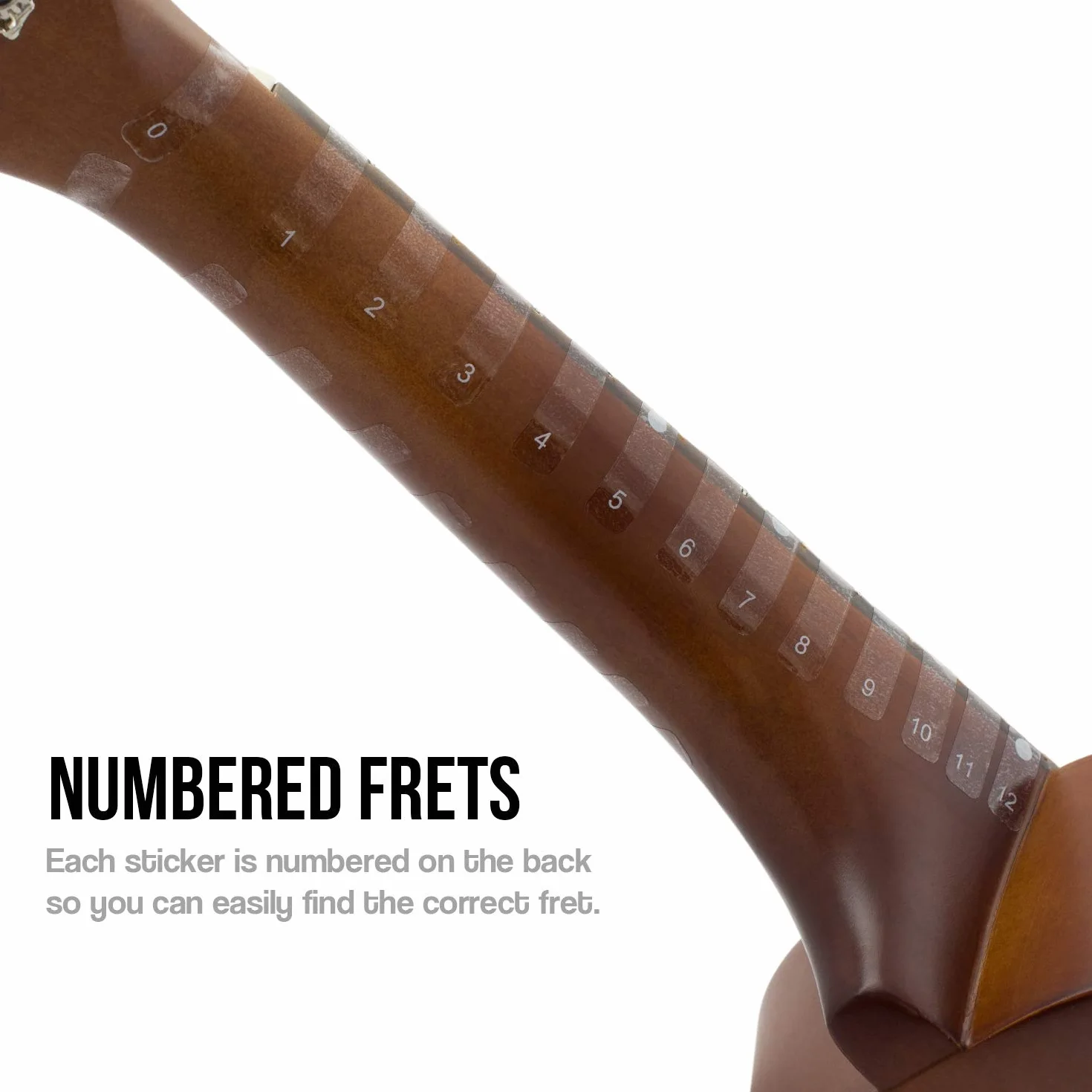 TIGER UKE-6-STICKER Naklejka na nuty ukulele – kolorowe naklejki na podstrunnicę – 6 opakowania