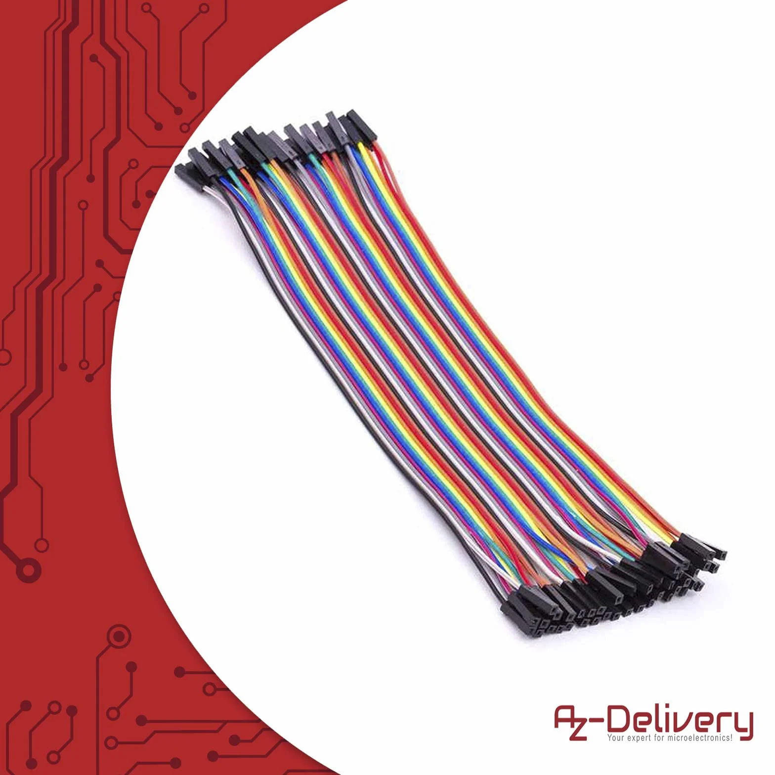 AZDelivery Przewód połączeniowy 20 cm F2M żeński do męskiego kompatybilny z Arduino i Raspberry Pi