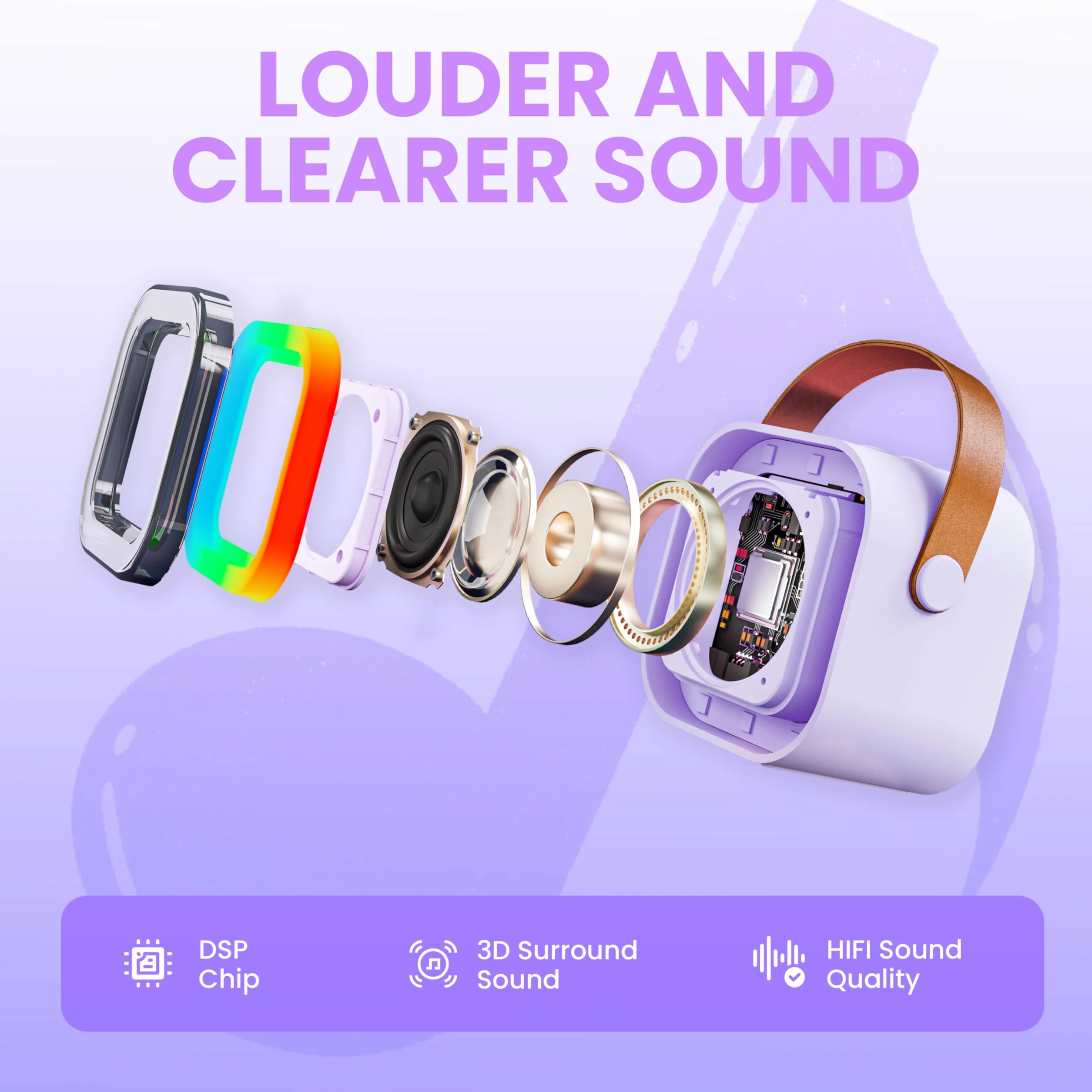 Ankuka Karaoke dla dzieci Karaoke 2 bezprzewodowe mikrofony dla 4 5 6 7 8 9 10 11 12 lat, głośnik Bluetooth dla dzieci ze światłami, dziewczynka/urodziny/impreza/rodzina (fioletowy)