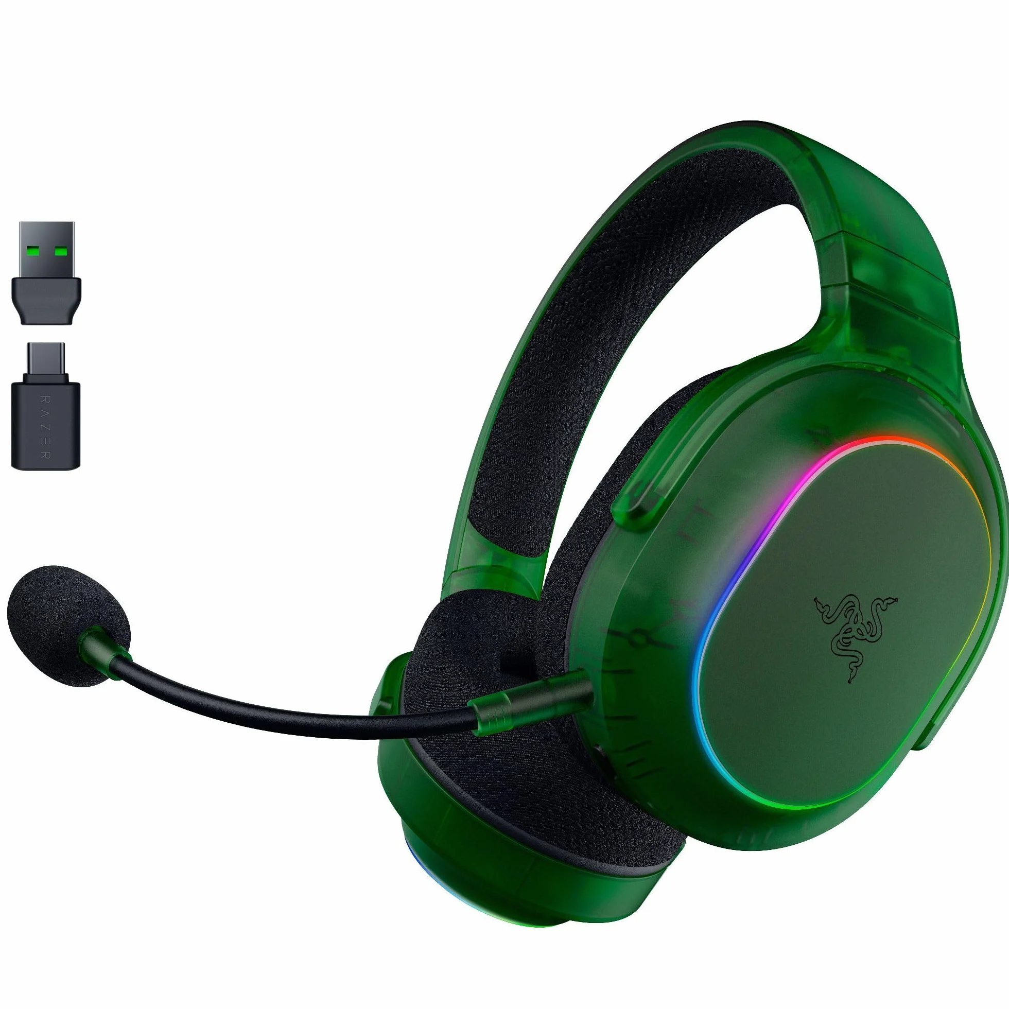 Razer Barracuda X Phantom Green Edition - bezprzewodowego wieloplatformowego zestawu słuchawkowego do gier (285 g, przetwornik TriForce 40 mm, HyperSpeed i Bluetooth) Phantom Green