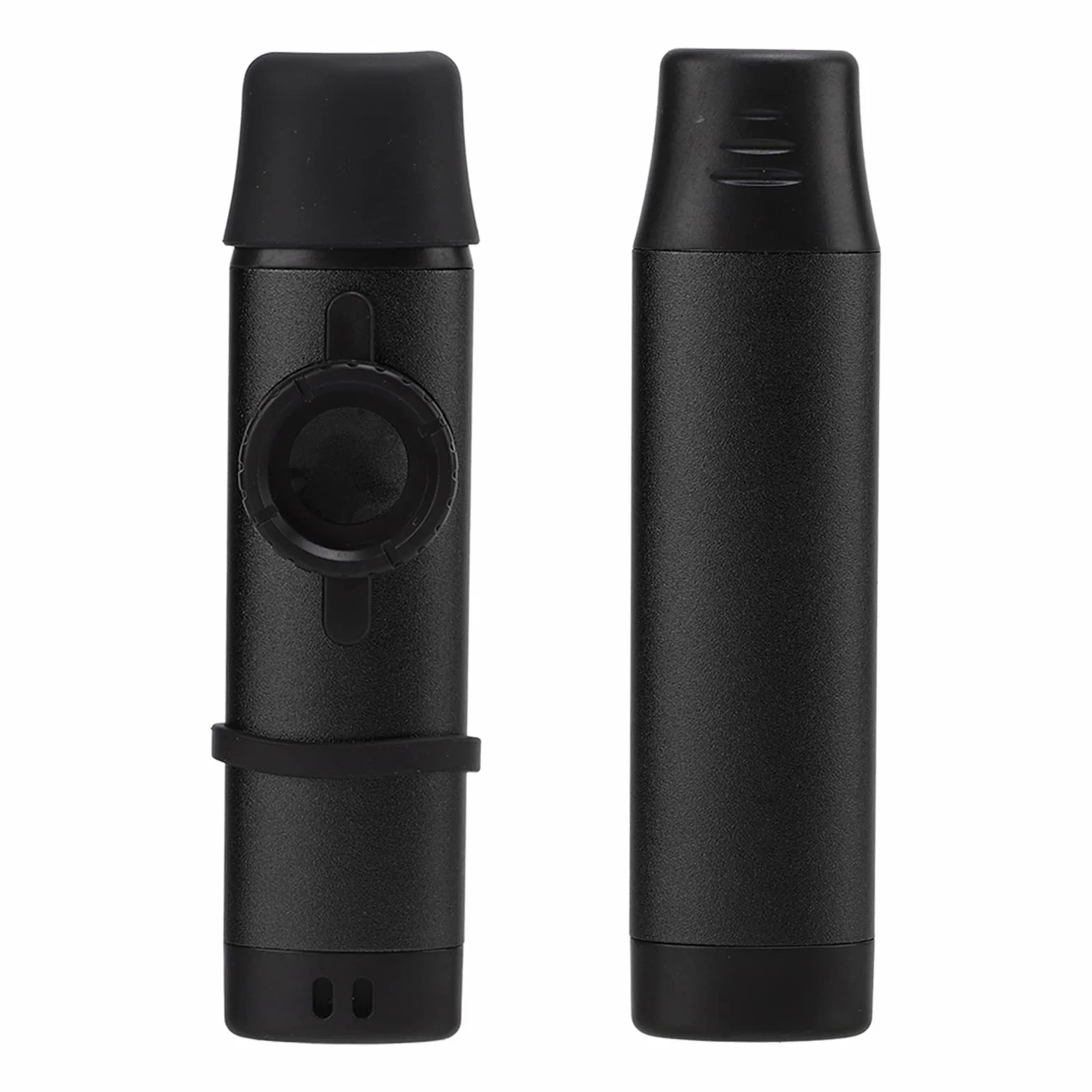Kazoo Regulowany Ustnik z żywicy Metalowe Instrumenty Muzyczne Kazoos z Membranami Fletu ze Smyczą(Czarny)