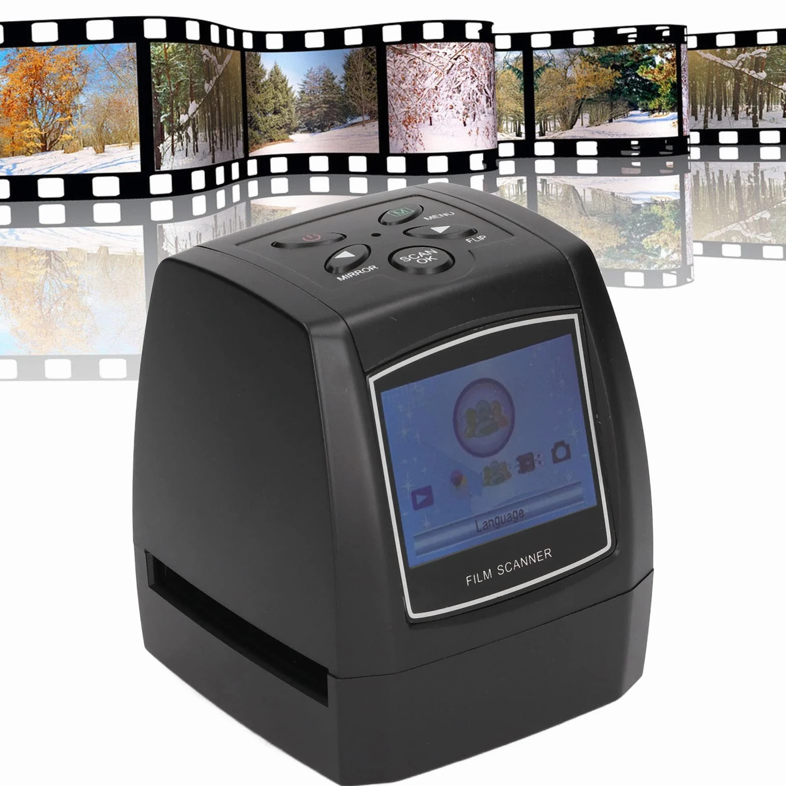 Skaner Filmów i Slajdów, Mini Cyfrowy Skaner Slajdów z Kolorowym Ekranem 2,36 Cala, Przenośna Cyfrowa Przeglądarka Obrazów USB MSDC, do Zdjęć Cyfrowych, 5.0MP/10MP 1800Dpi / 3600 Dpi