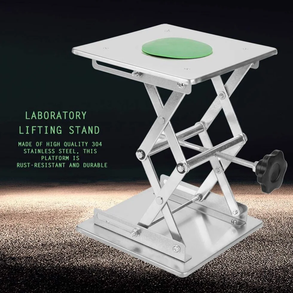 Podnośnik laboratoryjny, 200 x 200 x 280 mm, regulacja ze stali nierdzewnej, platforma do laboratorium szkolnego, biologia, instrument doświadczeń