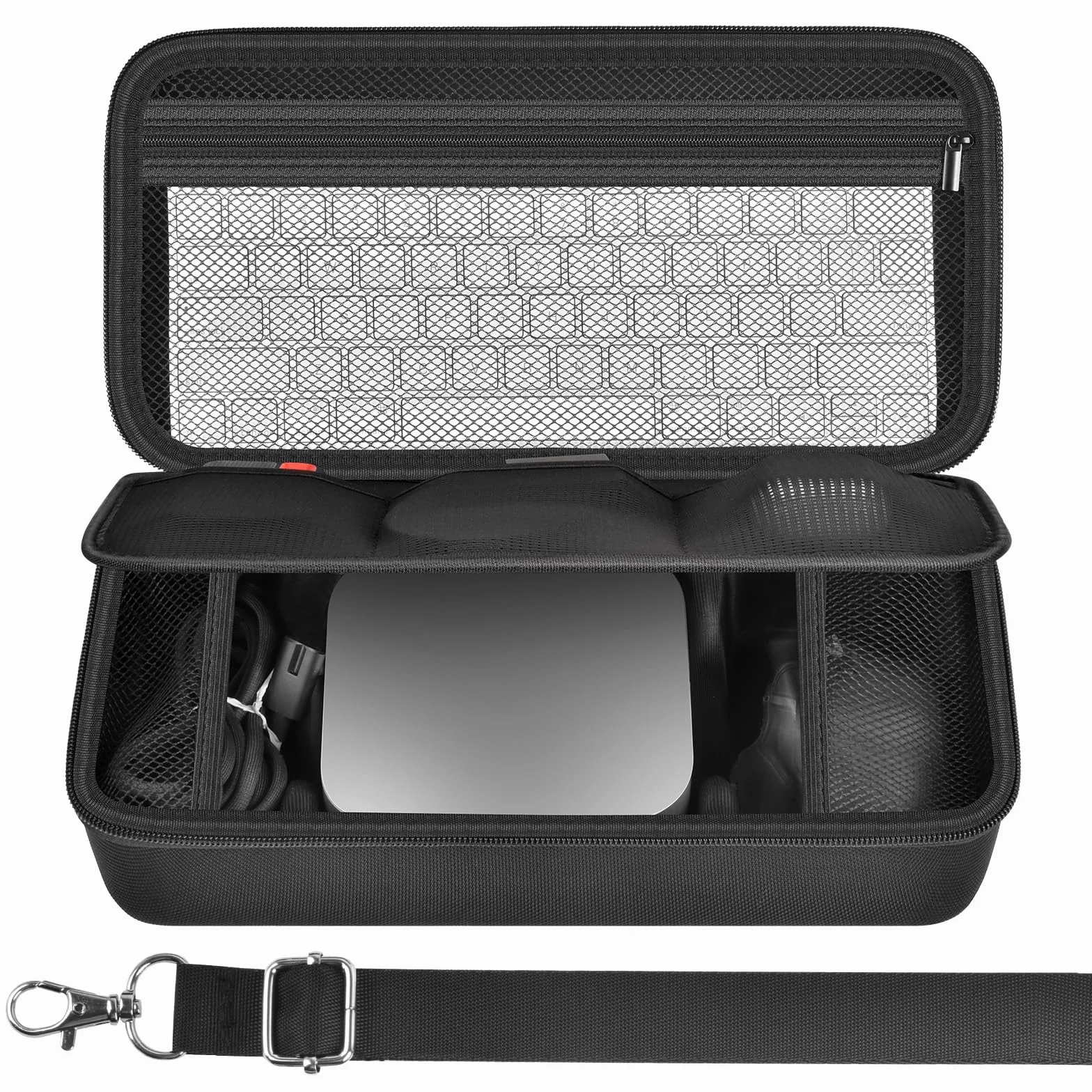 Etui kompatybilne z Apple 2024 Mac mini M4 / M4 Pro z chipem, organizer Hard Electronics pasuje do klawiatury, Magic Mouse, ładowarki i akcesoriów (tylko pudełko) - czarne