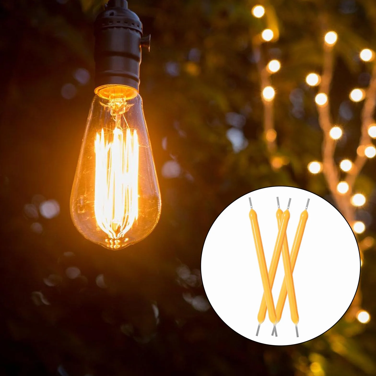 100 sztuk części zamiennych z filamentem LED, 38 mm, 3 V, części żarnikowe żarówek, filament żarówek, żarnik z ciepłym światłem, elastyczne akcesoria świetlne do oświetlenia DIY, oświetlenie domu