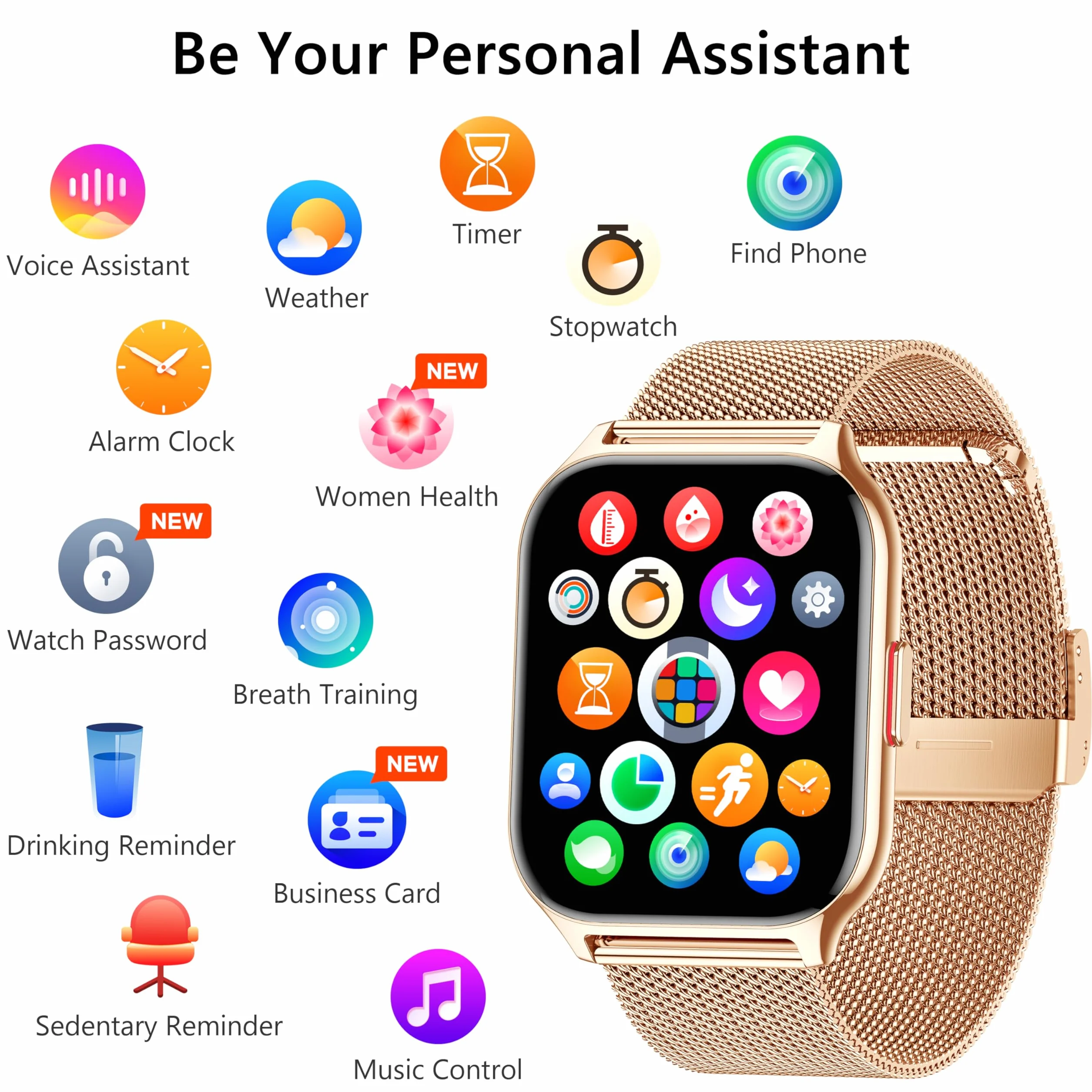 Smartwatch, odbieranie, nawiązywanie połączeń, 2-calowy smartwatch dla mężczyzn i kobiet, zegarek fitness z ciśnieniem krwi, monitorem snu, licznikiem kroków, ponad 110 sportów, smartwatche
