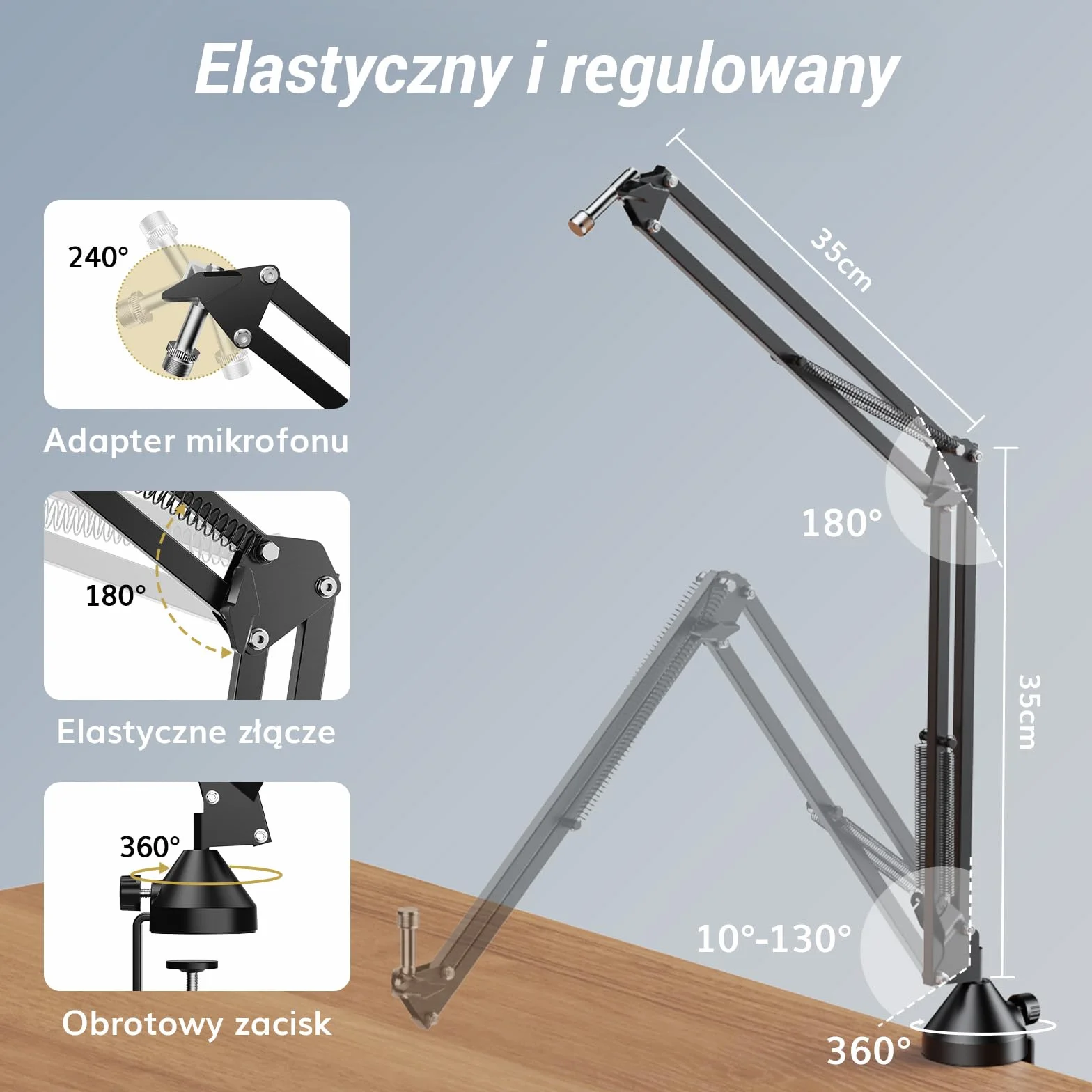 Zestaw mikrofonów TONOR do podcastów z interfejsem audio i uchwytem mikrofonowym, mikrofon XLR, mikrofony kondensatorowe, mikser audio, regulator głośności, 3D dźwięk stereo, do nagrań, podcastów