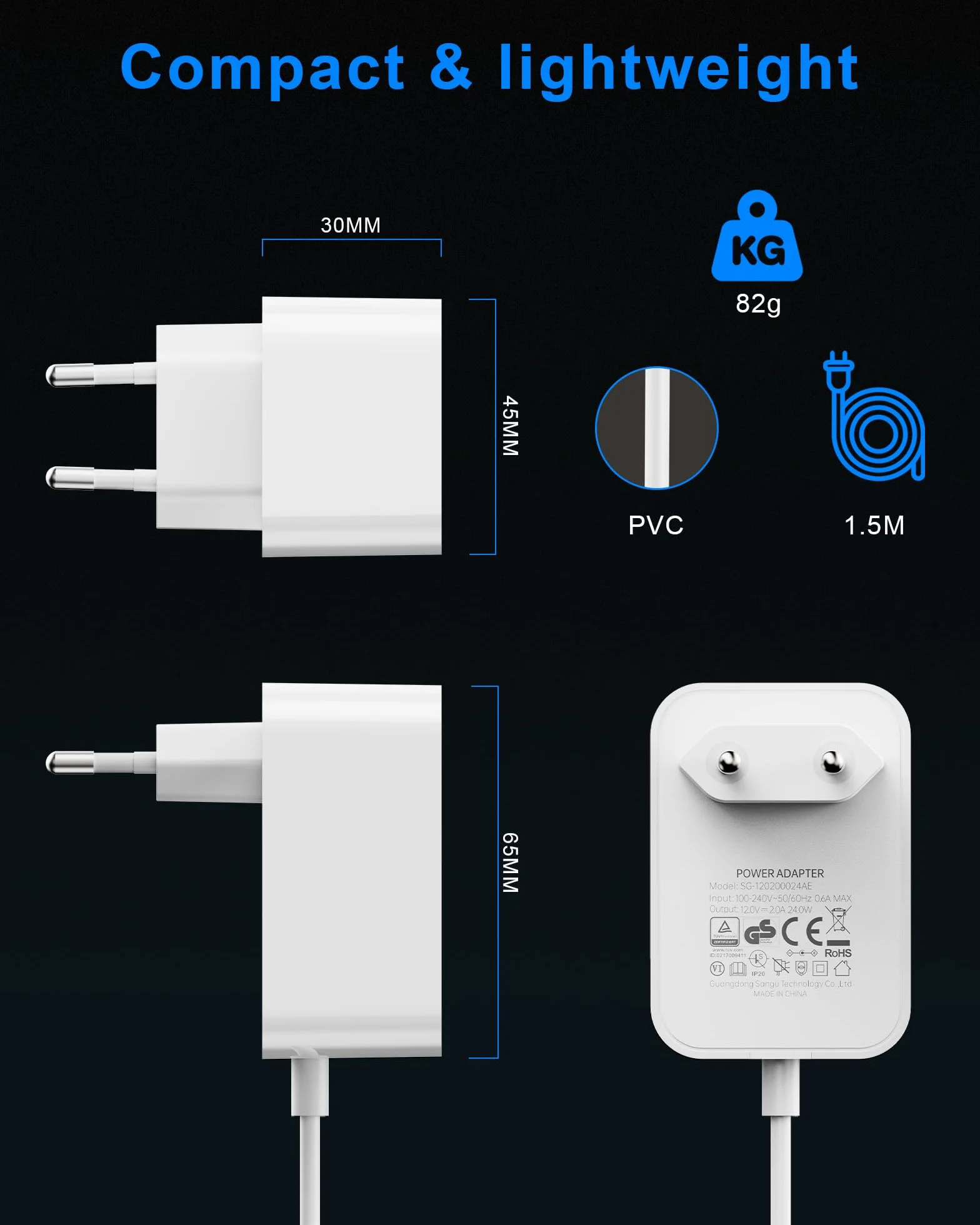 Adapter 12 V/2 A do Yamaha Keyboard Power AC Adapter do PA-130a PA-130b PA-150b P45 PA-3b PA-3c PA-5d PSR-210 PSR-78 P125 E373 EZ-220 EZ-300 Electronic. Ładowarka podłogowa 24 W 5.5M-biała