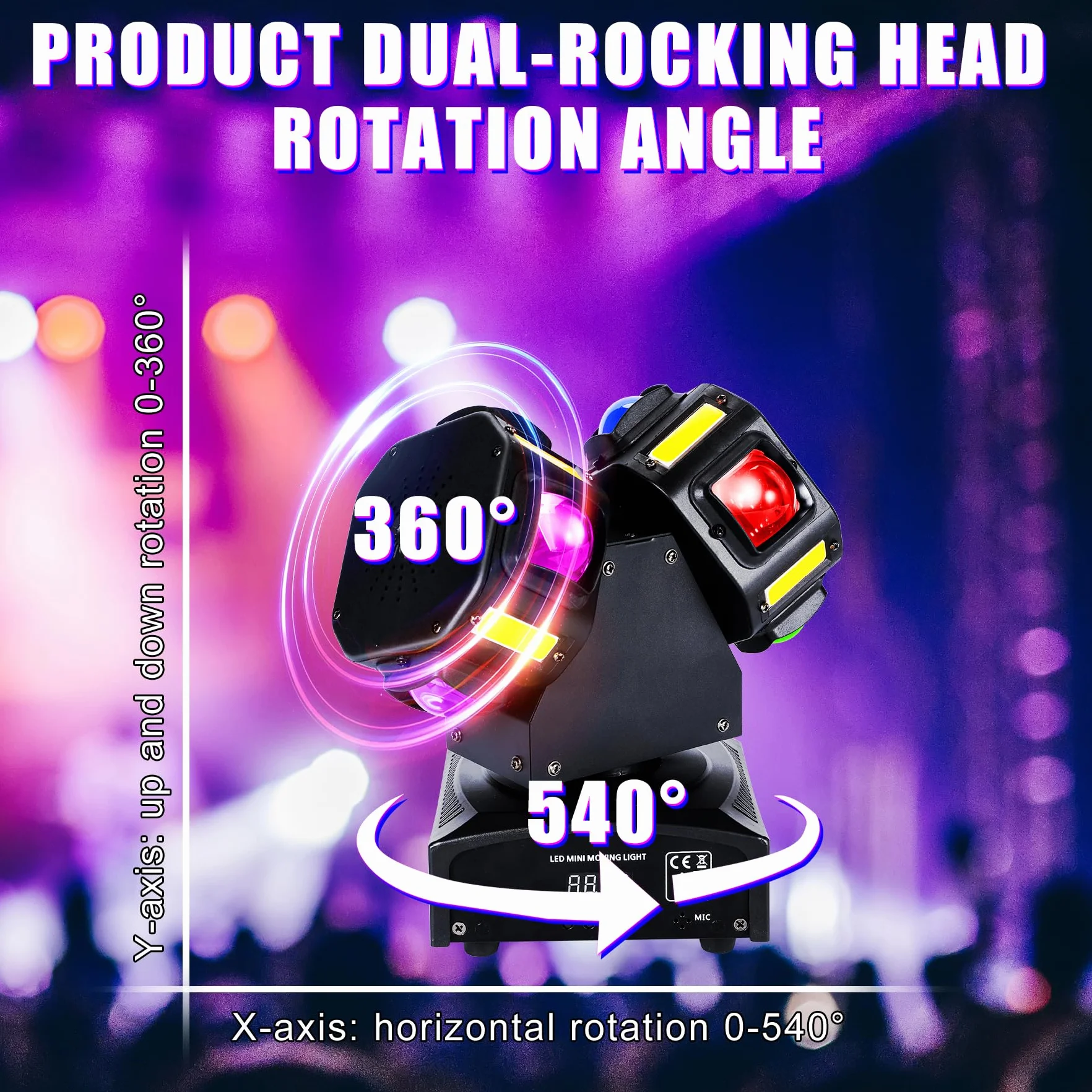 Światło dyskotekowe, 120 W, podwójna głowica, oświetlenie sceniczne LED, 8 szt., 10 W, RGBW, 8 szt., 5 W, DMX512 Dj, oświetlenie do baru, na imprezę, do klubu, na Boże Narodzenie