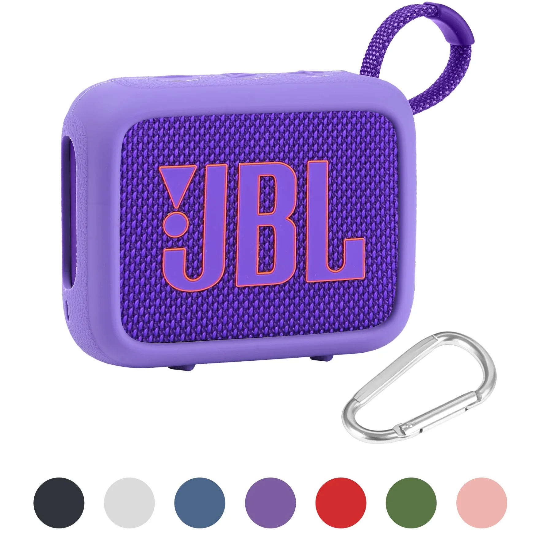 co2CREA Silikonowe etui do JBL Go 4 wodoodporny przenośny głośnik Bluetooth, przenośny, ultralekki rękaw ochronny z karabińczykiem (nie zawiera głośnika)